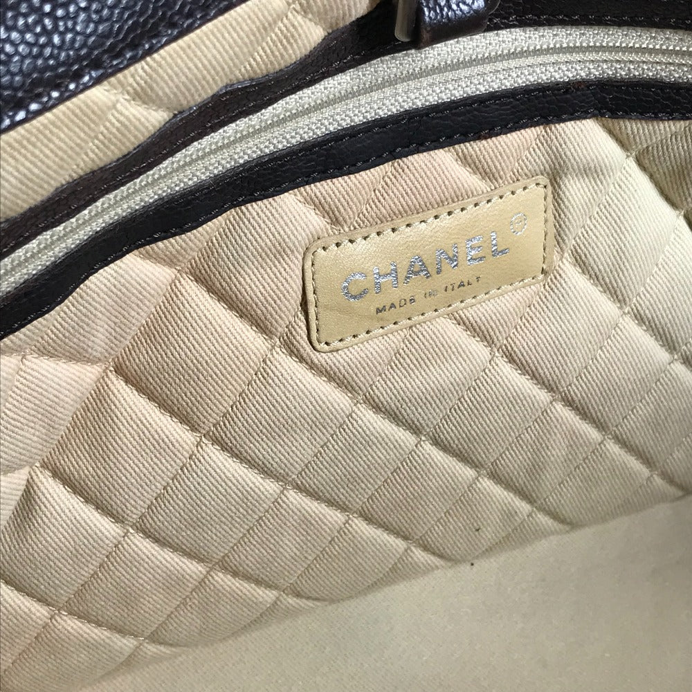 CHANEL Shoulder Bag Caviar skin Brown WChain CC COCO Mark DecaCoco Women Used