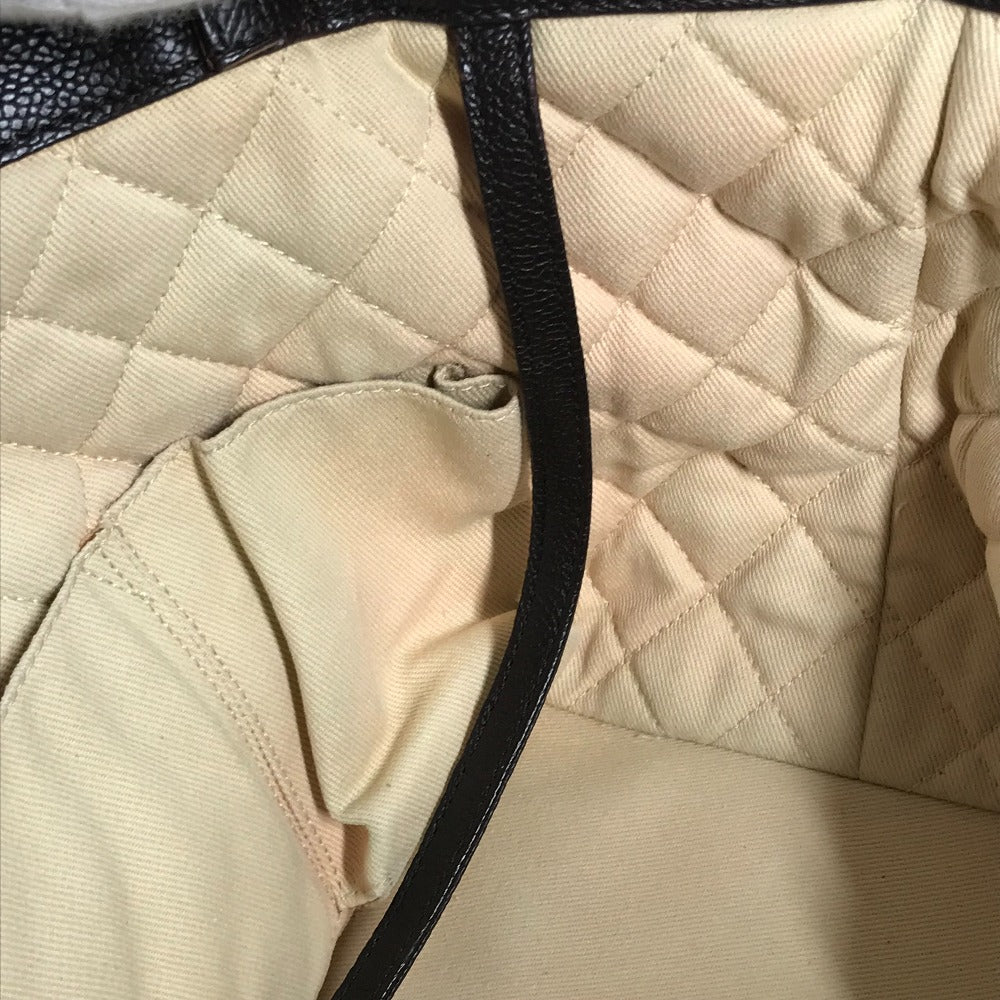 CHANEL Shoulder Bag Caviar skin Brown WChain CC COCO Mark DecaCoco Women Used