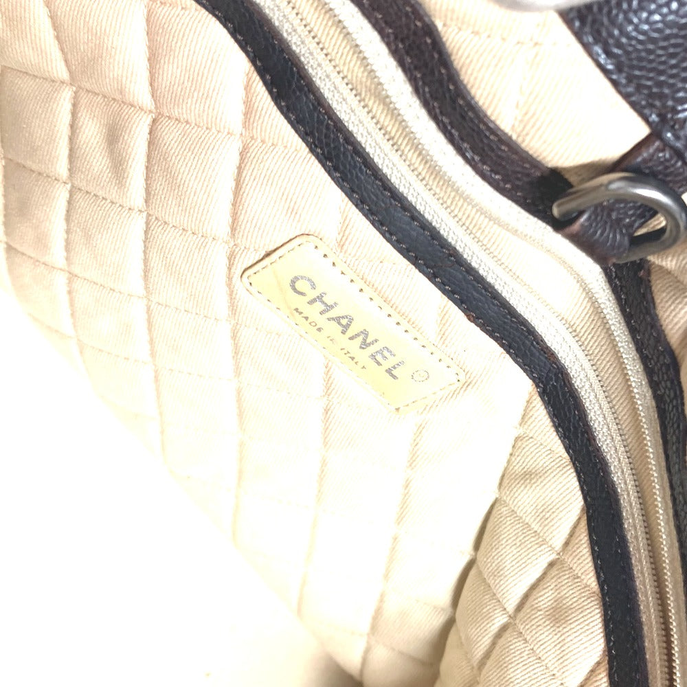 CHANEL Shoulder Bag Caviar skin Brown WChain CC COCO Mark DecaCoco Women Used