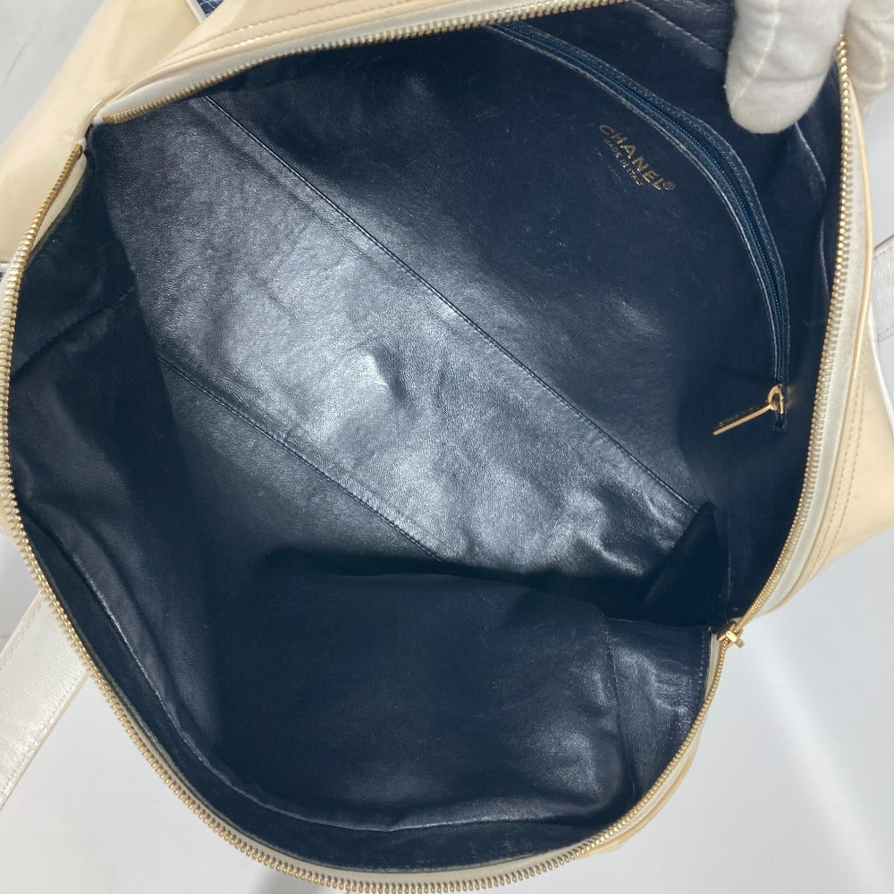 CHANEL Shoulder Bag Enamel / Canvas Navy quilting matelasse CC COCO Mark Women Used
