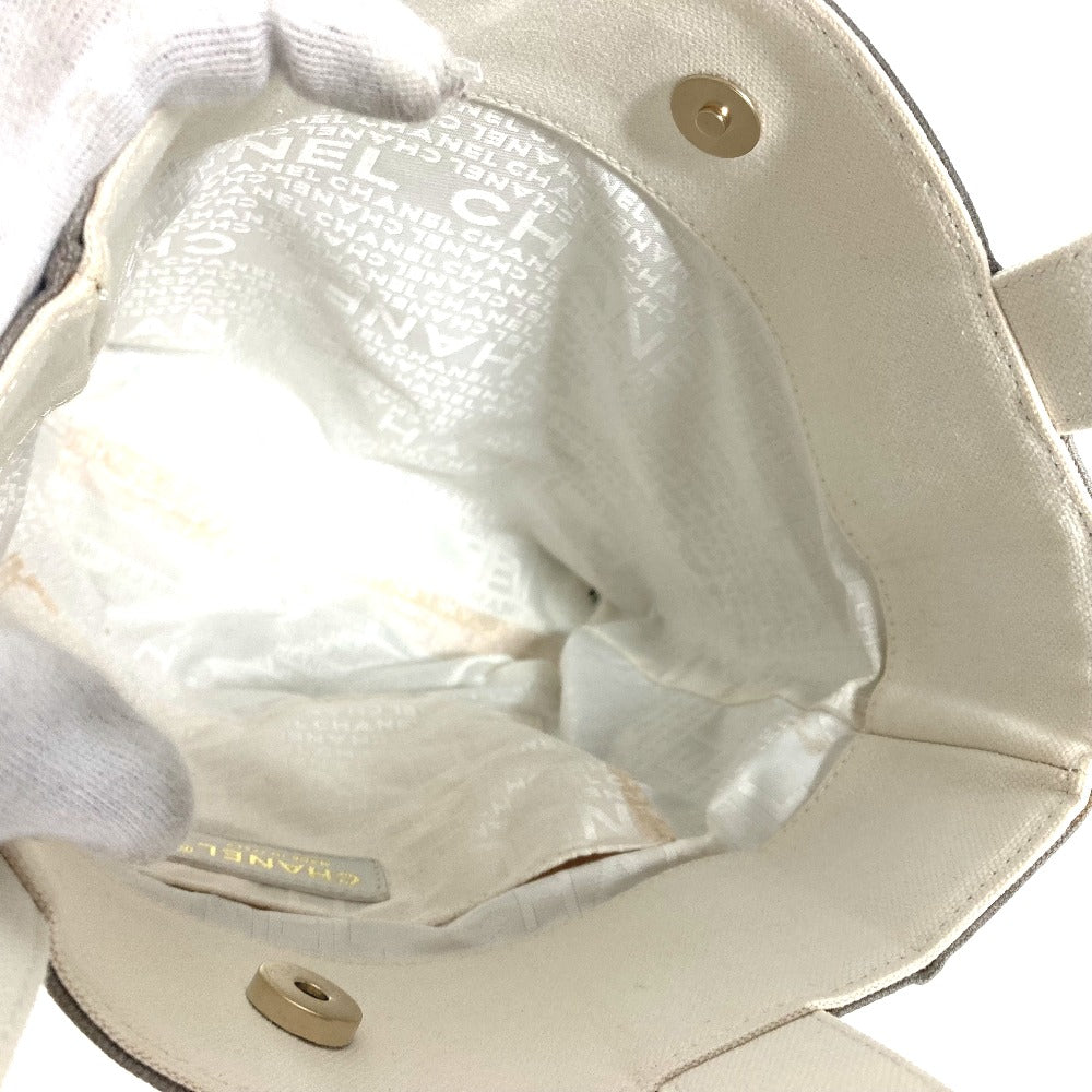 CHANEL Shoulder Bag canvas gray Shoulder Window line Women Used