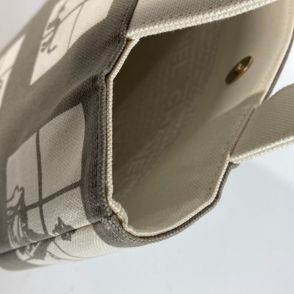 CHANEL Shoulder Bag canvas gray Shoulder Window line Women Used