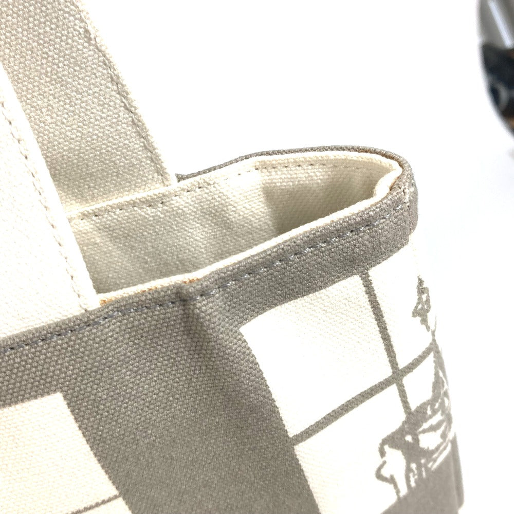 CHANEL Shoulder Bag canvas gray Shoulder Window line Women Used