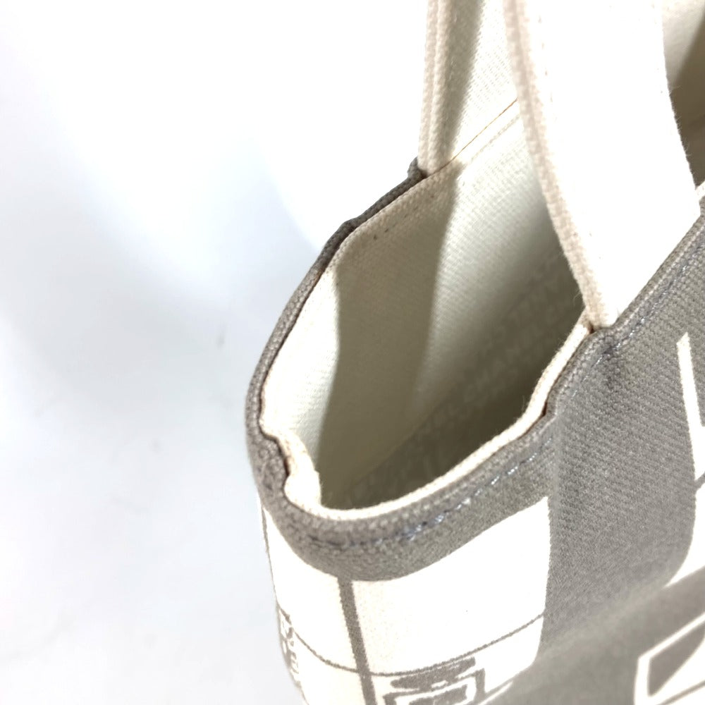 CHANEL Shoulder Bag canvas gray Shoulder Window line Women Used