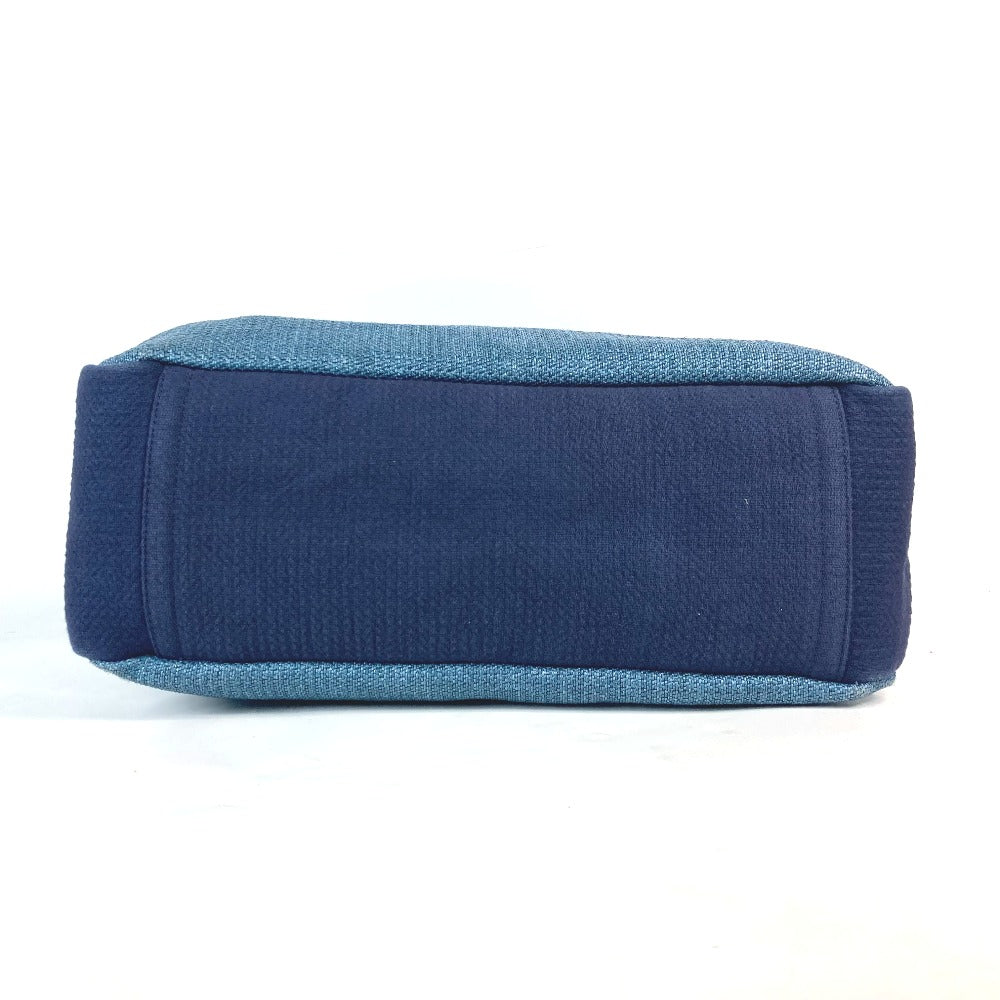 CHANEL Shoulder Bag canvas blue CC denim 2WAY bag COCO Mark Large Shopping Tote Women Used