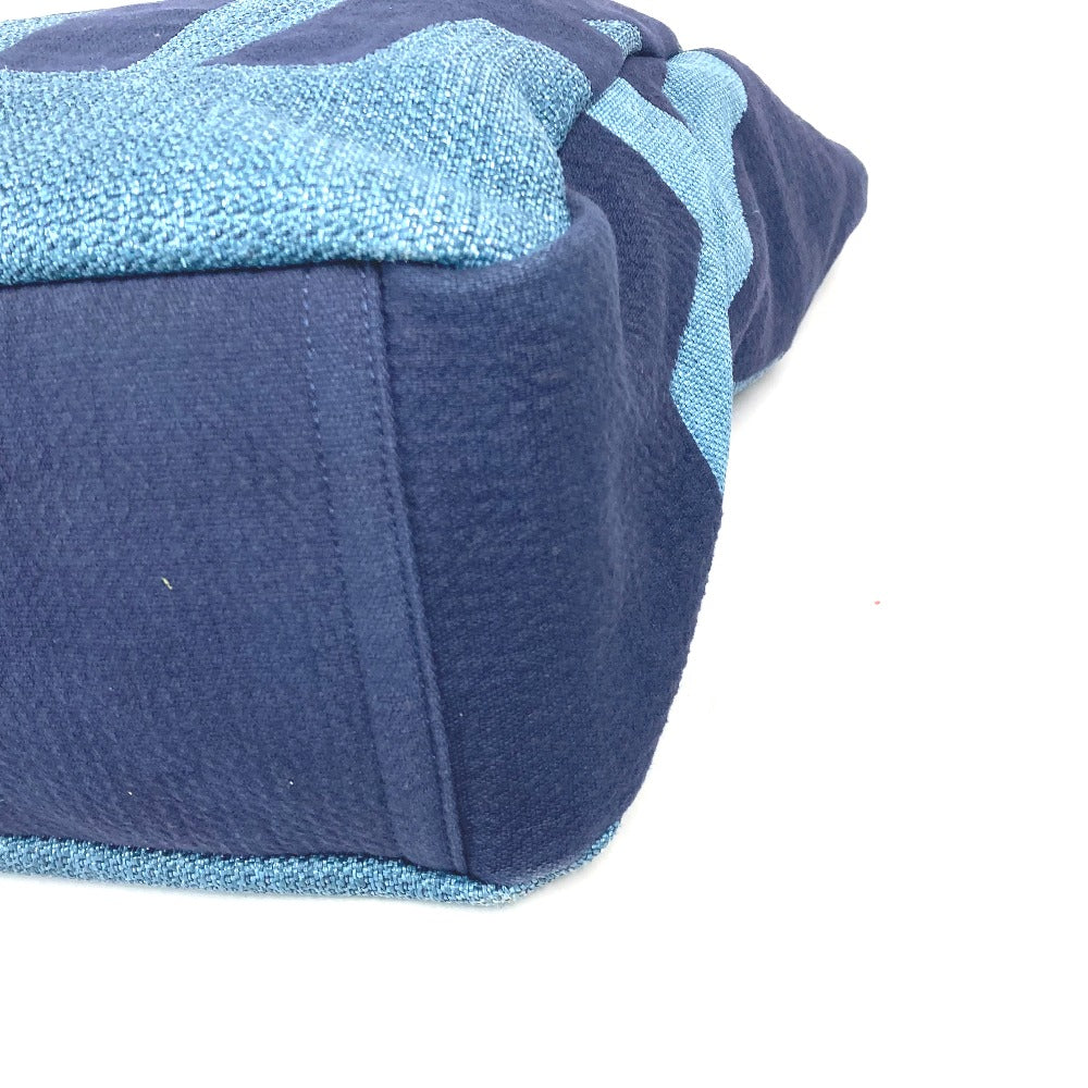 CHANEL Shoulder Bag canvas blue CC denim 2WAY bag COCO Mark Large Shopping Tote Women Used