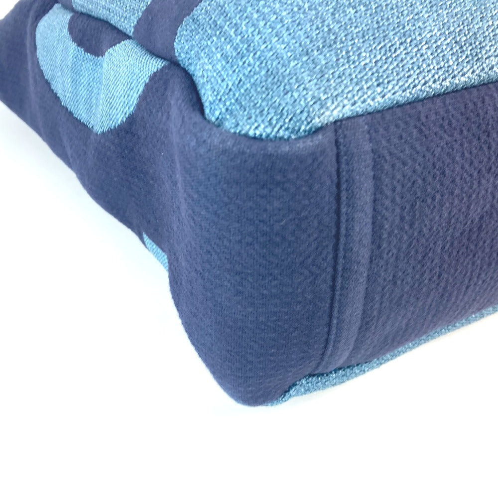 CHANEL Shoulder Bag canvas blue CC denim 2WAY bag COCO Mark Large Shopping Tote Women Used