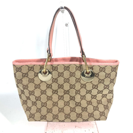 GUCCI Shoulder Bag 120844 GG canvas / leather beige GG Women Used