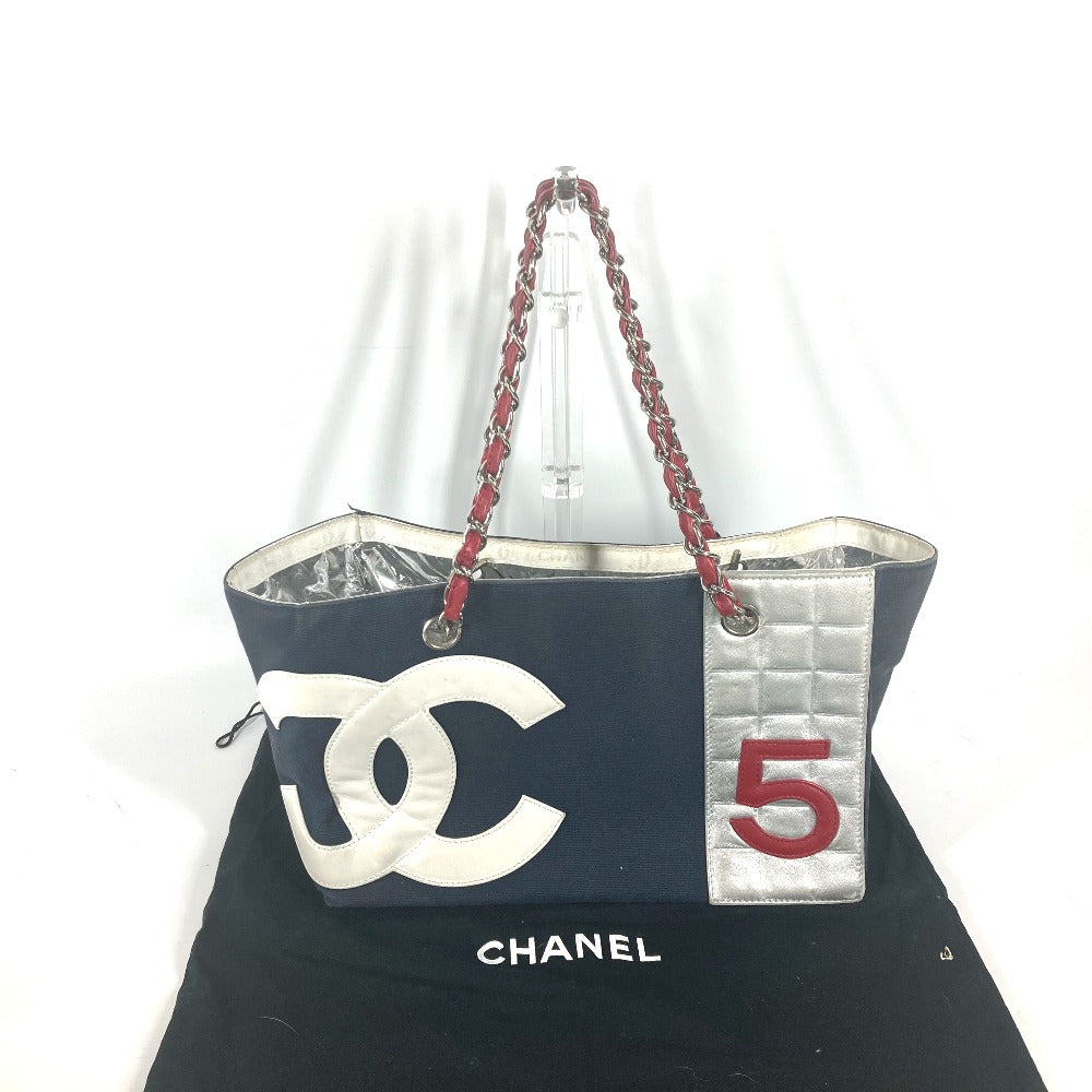 CHANEL Shoulder Bag canvas Navy Shoulder CC COCO Mark NO5