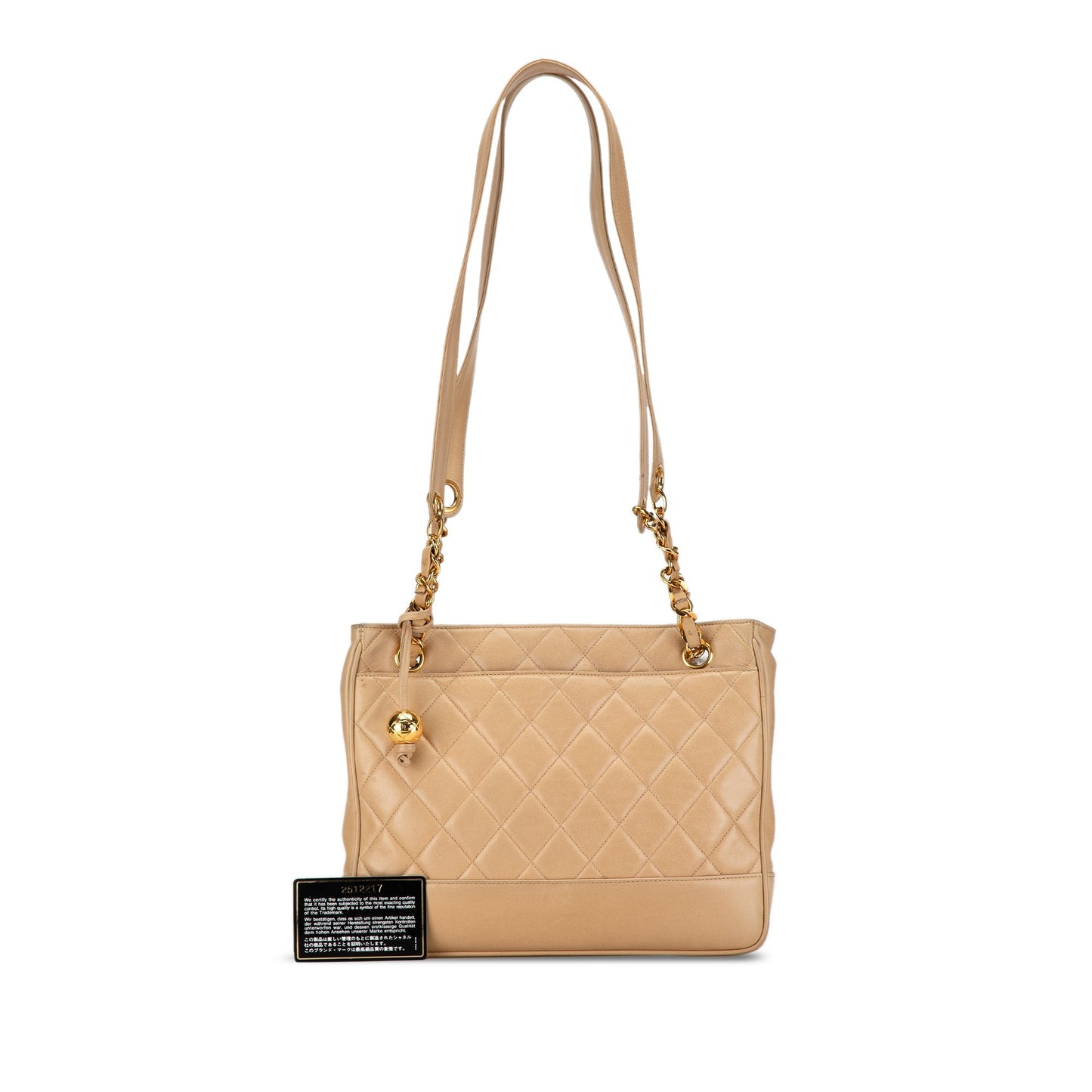 Tan Chanel Quilted Lambskin Shoulder Bag