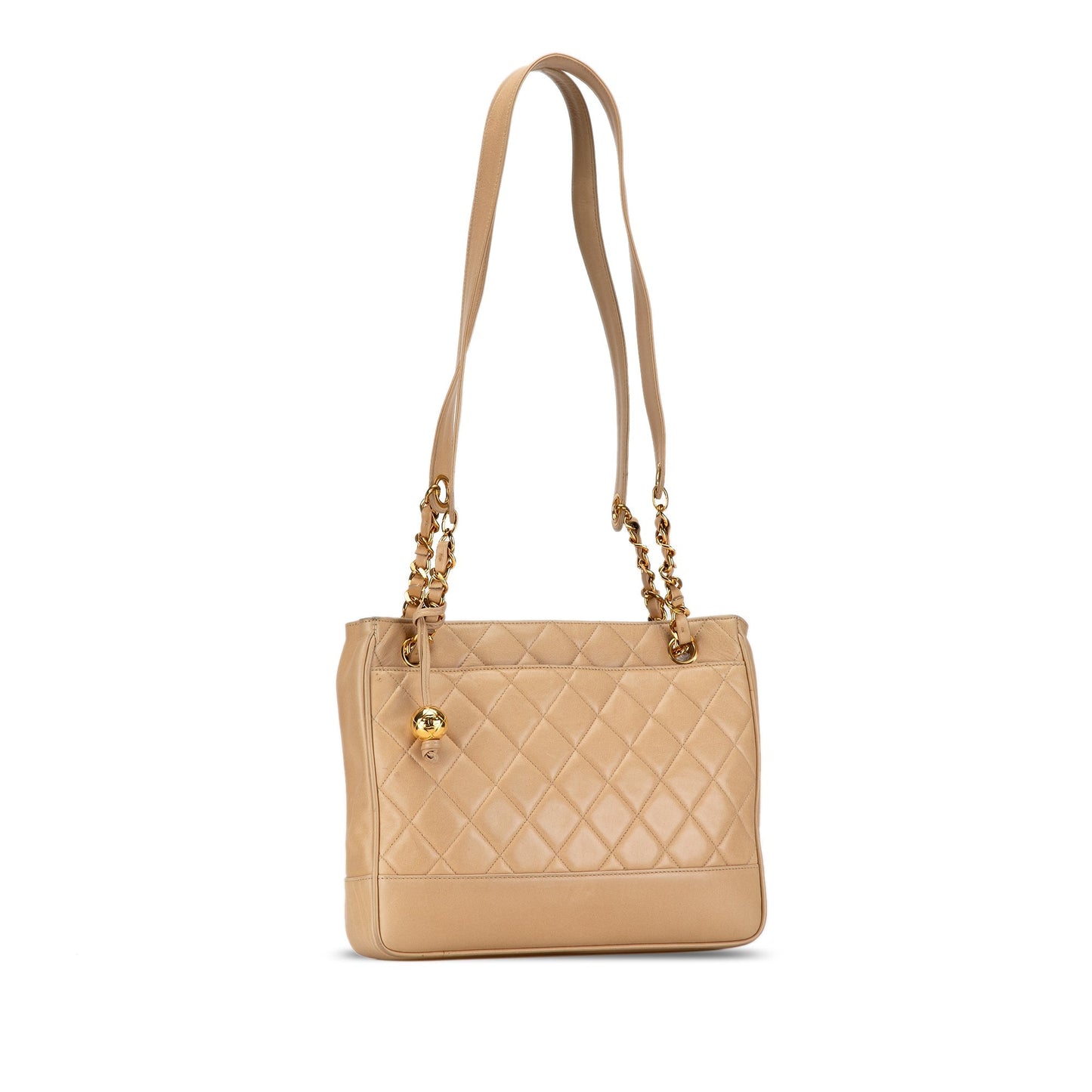 Tan Chanel Quilted Lambskin Shoulder Bag