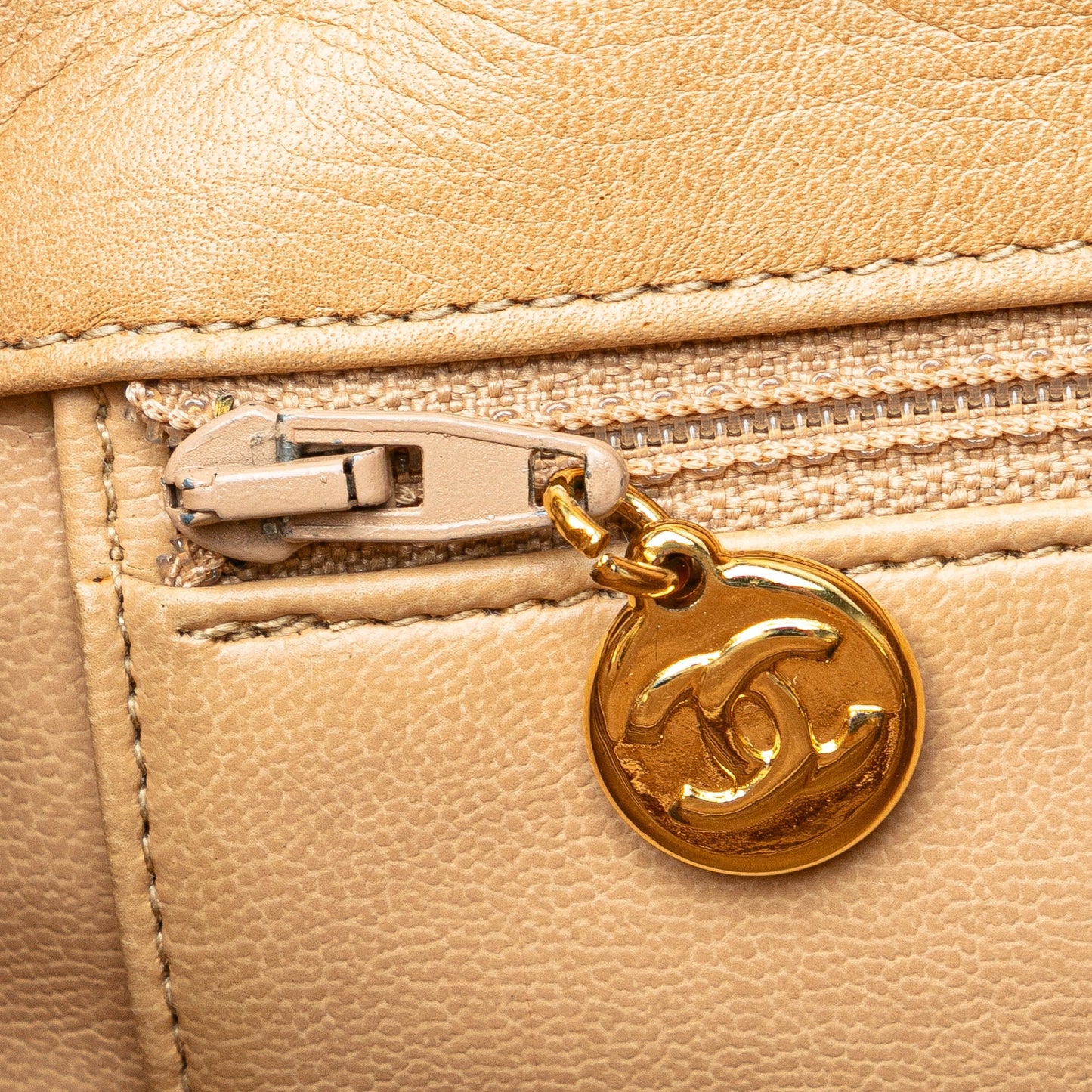 Tan Chanel Quilted Lambskin Shoulder Bag