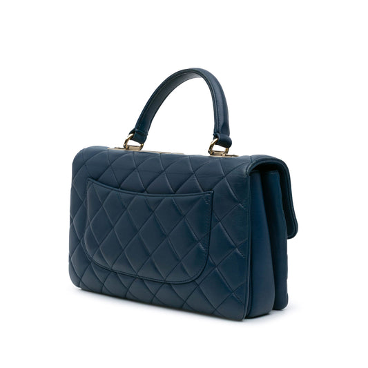 Blue Chanel Medium Lambskin Trendy CC Flap Satchel