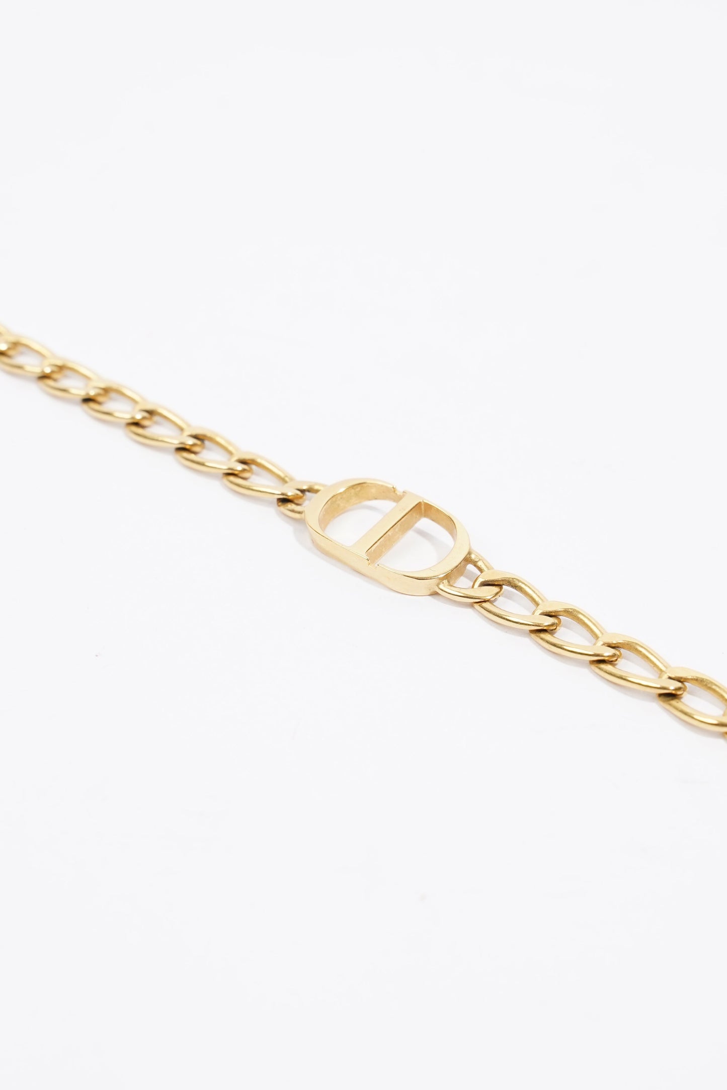 Christian Dior Petite CD Choker Necklace Gold Base Metal