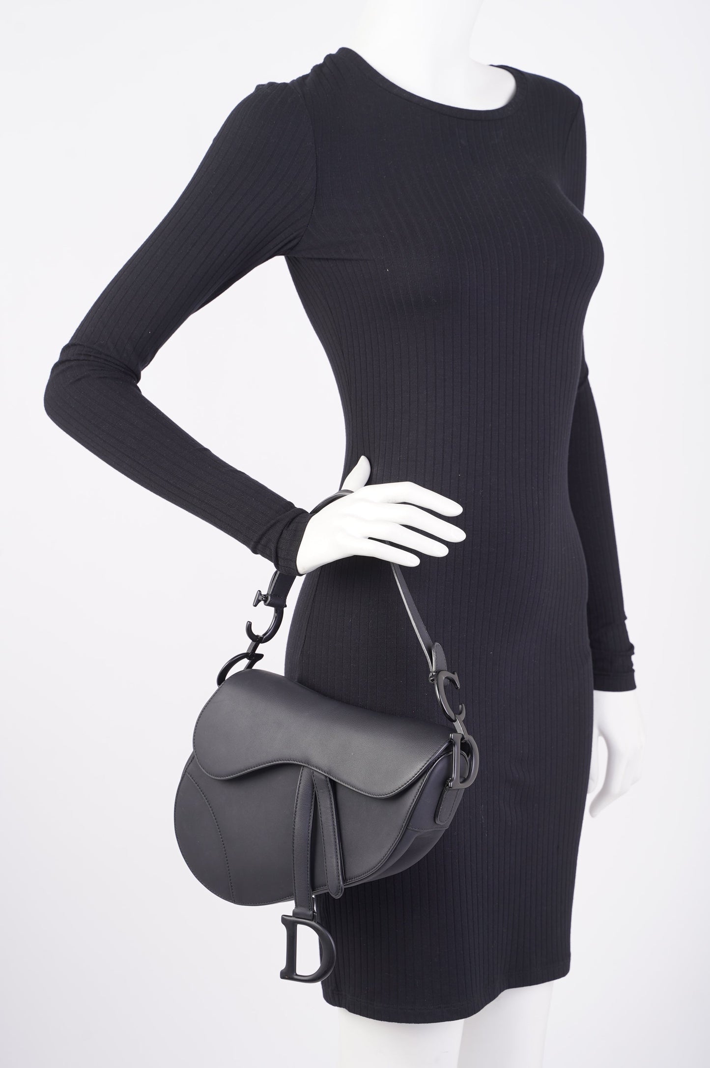 Christian Dior Ultra Matte Saddle Black Leather