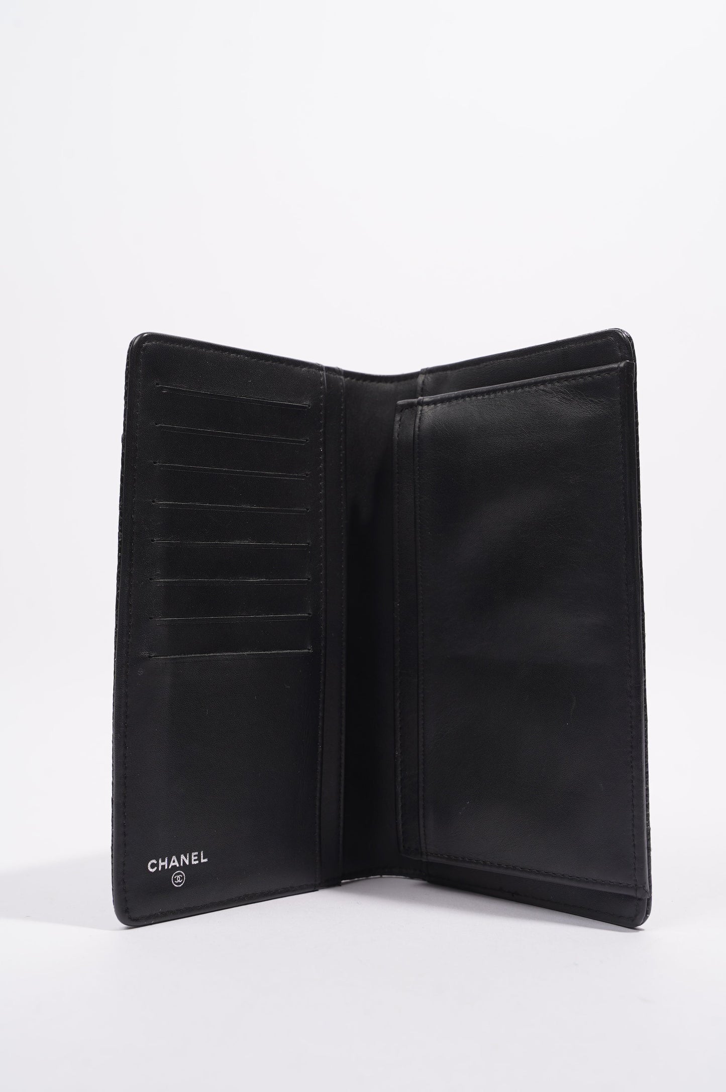 Chanel Bifold Wallet Black Leather