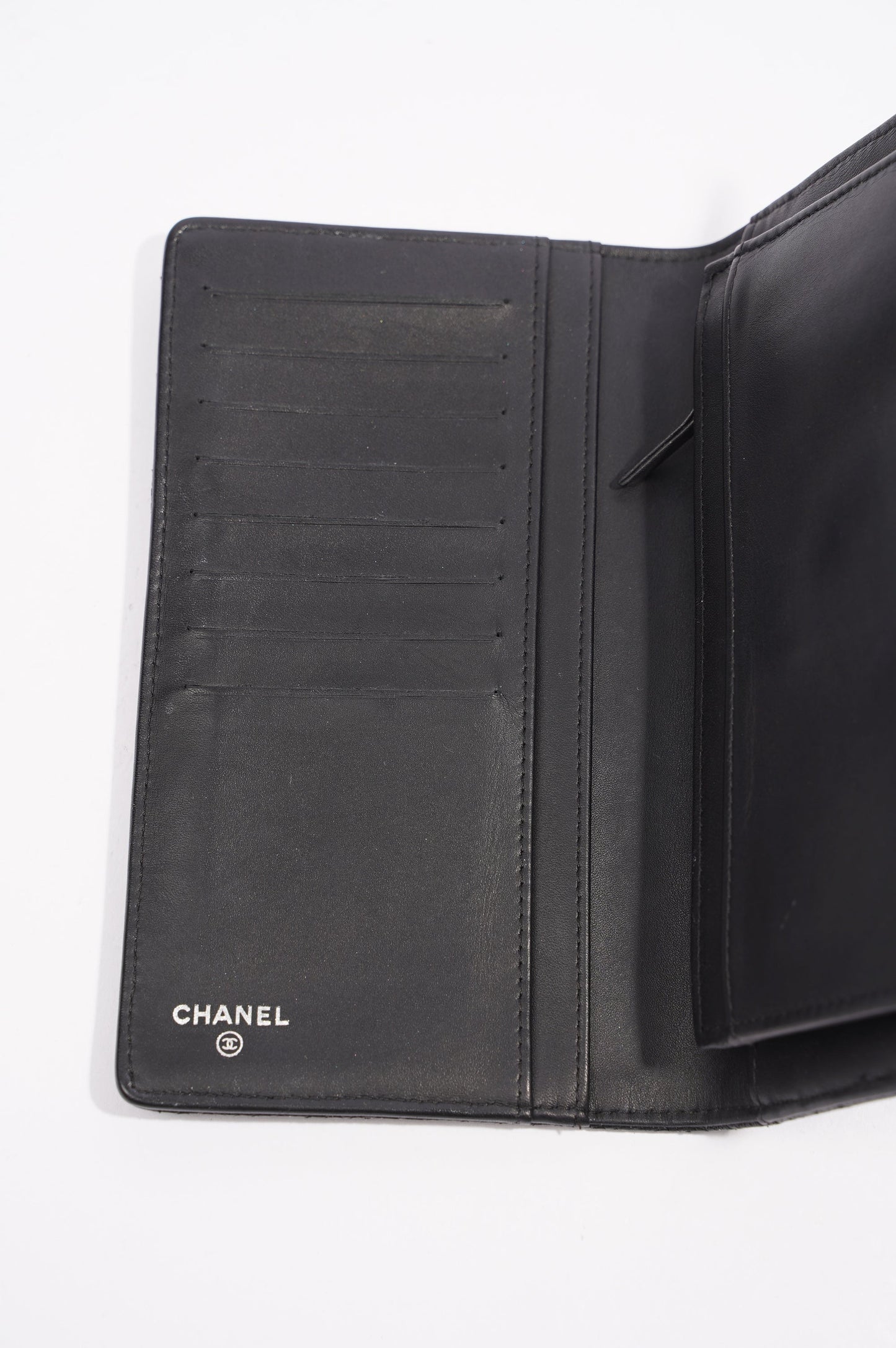 Chanel Bifold Wallet Black Leather