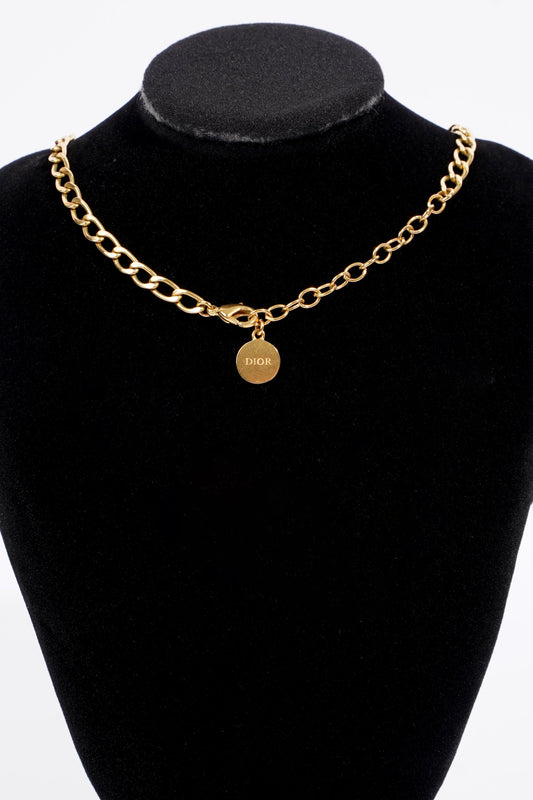 Christian Dior Petite CD Chocker Gold Gold Plated OS