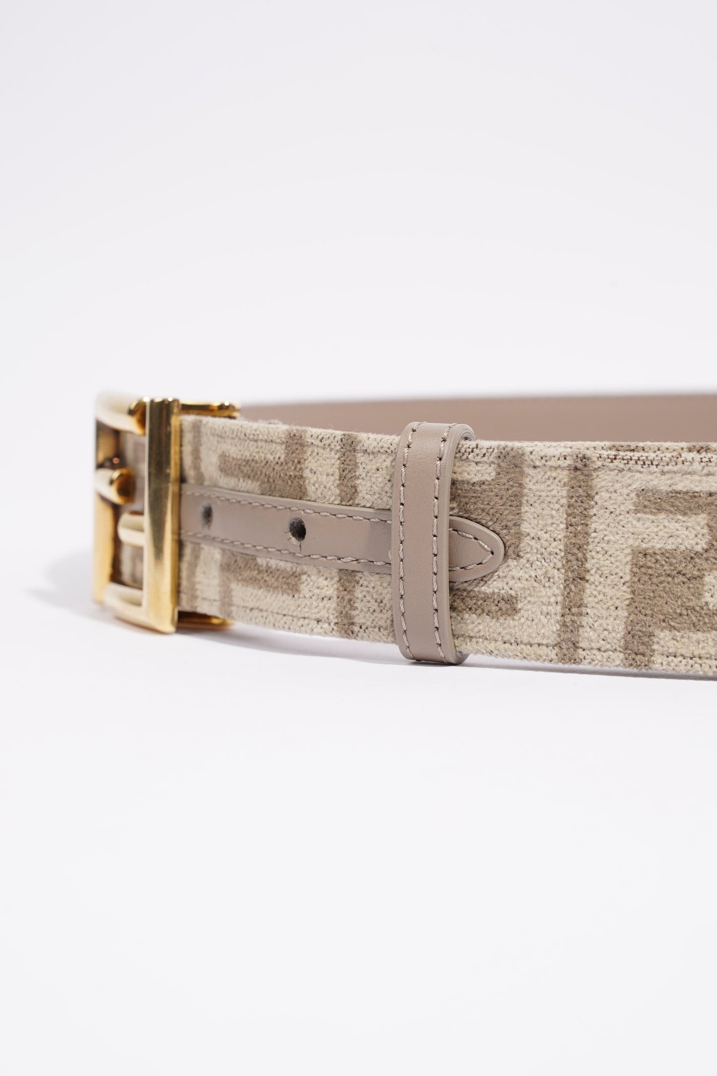 Fendi FF Belt Beige / Grey Canvas 90cm 36"