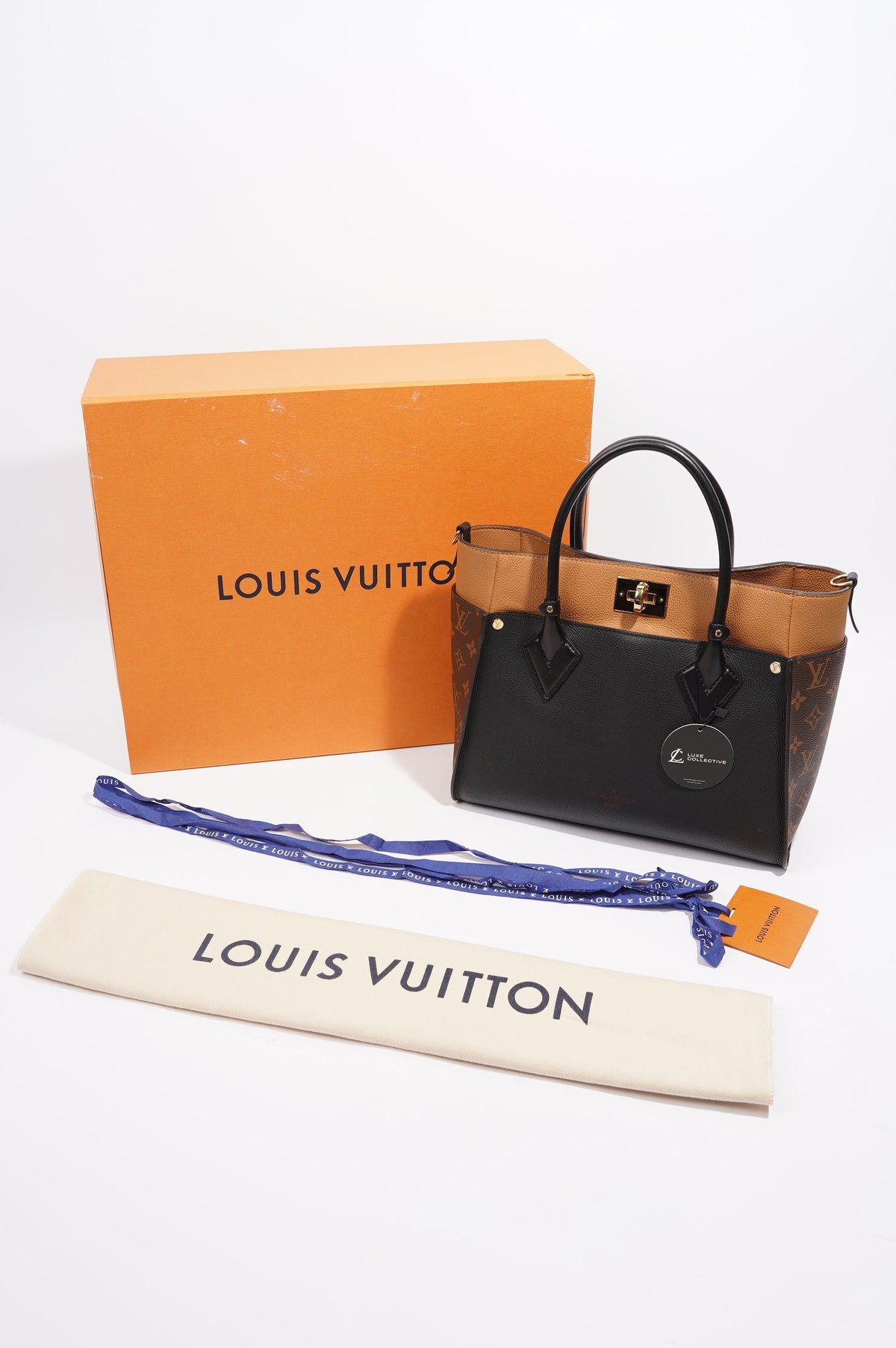 Louis Vuitton On My Side Black / Tan / Monogram Leather OS