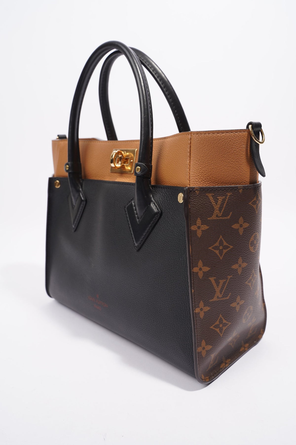 Louis Vuitton On My Side Black / Tan / Monogram Leather OS
