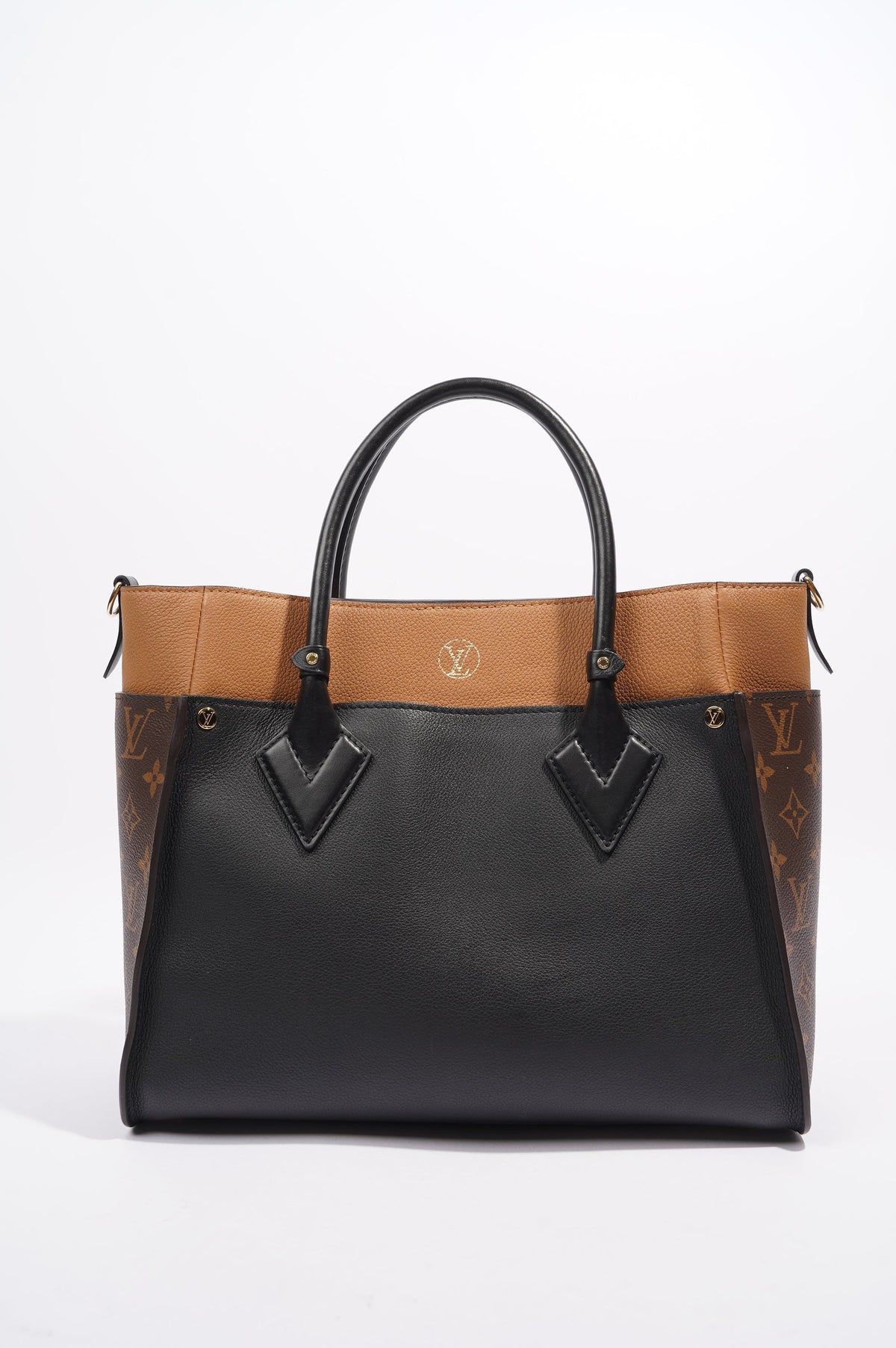 Louis Vuitton On My Side Black / Tan / Monogram Leather OS