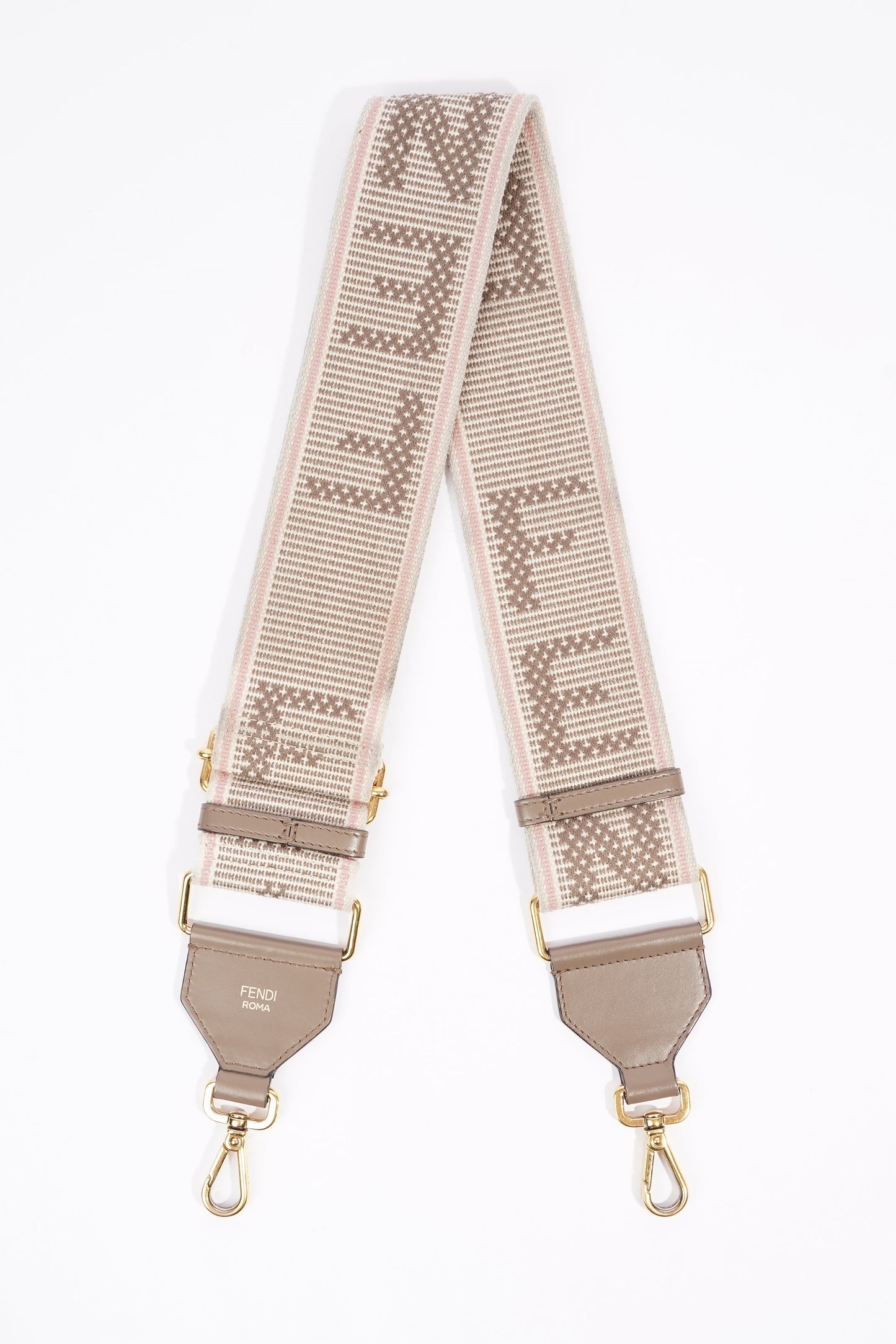 Fendi Canvas Strap Grey / Pink / White Canvas