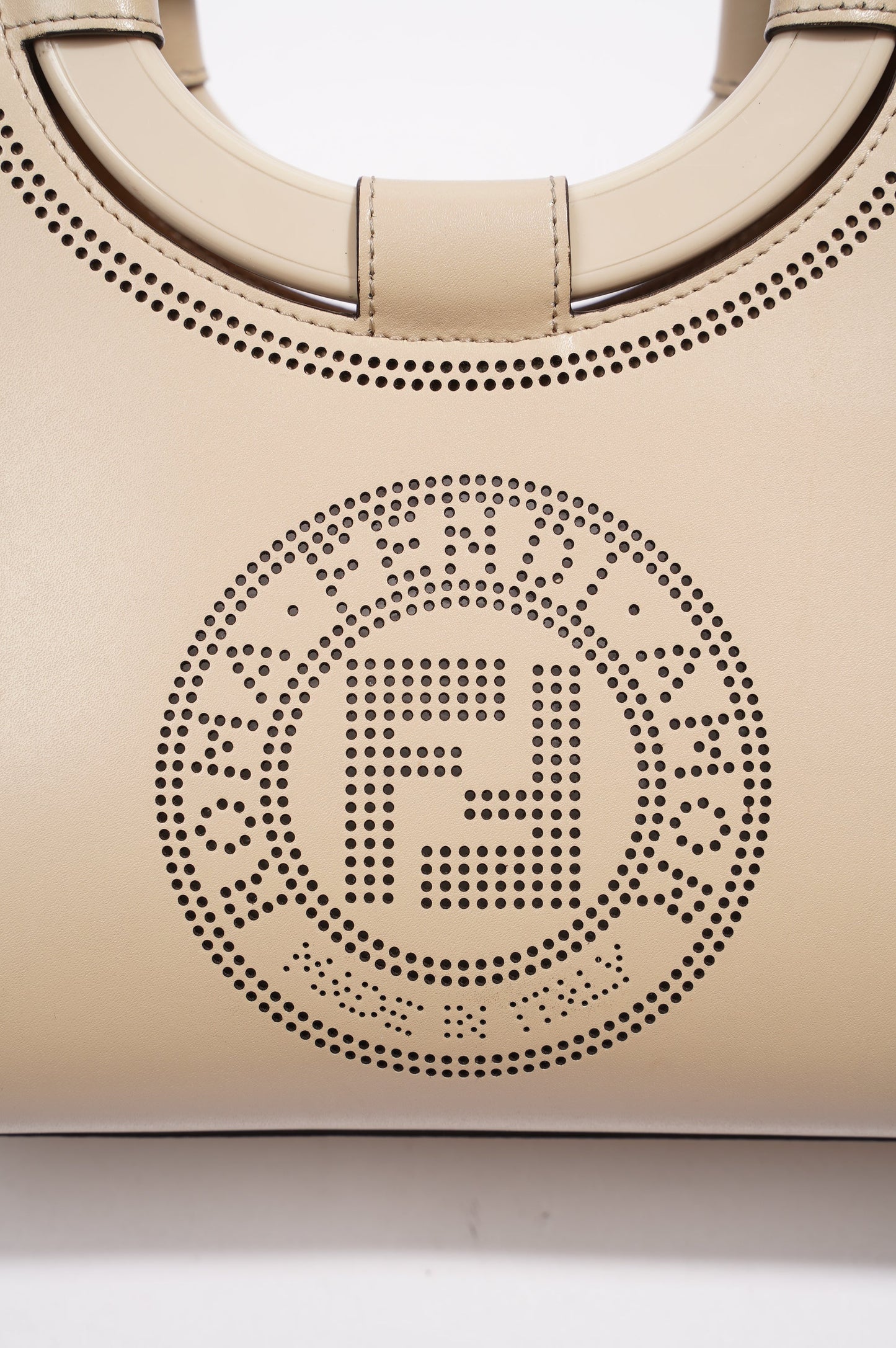 Fendi Runway Shopping Bag Cream Leather