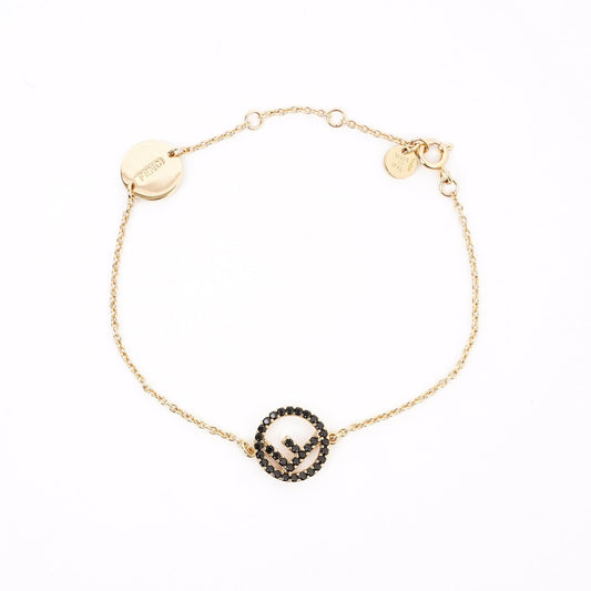 Fendi F Bracelet Gold / Black Base Metal