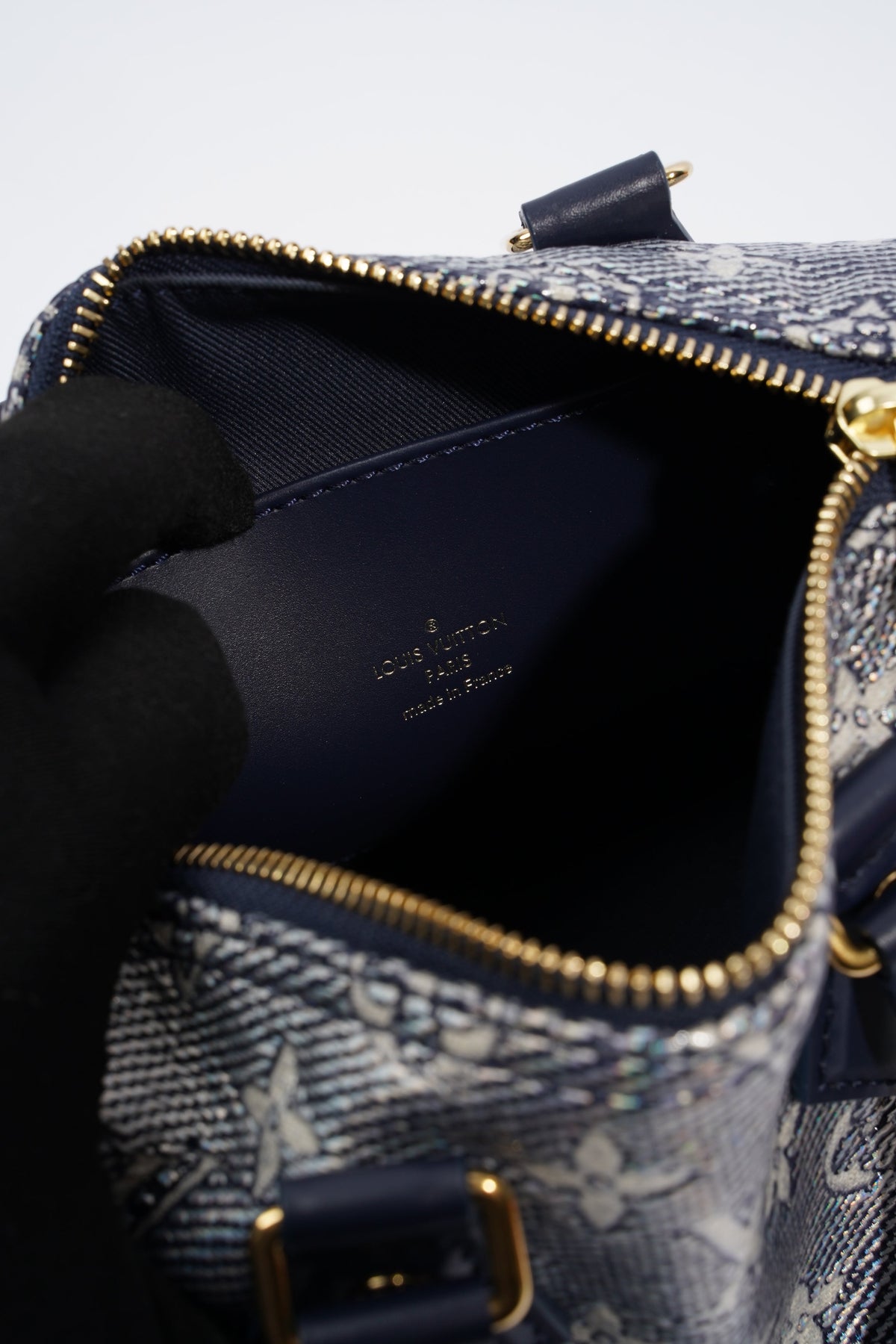 Louis Vuitton Speedy Bandouliere Blue Monoglam Canvas 20