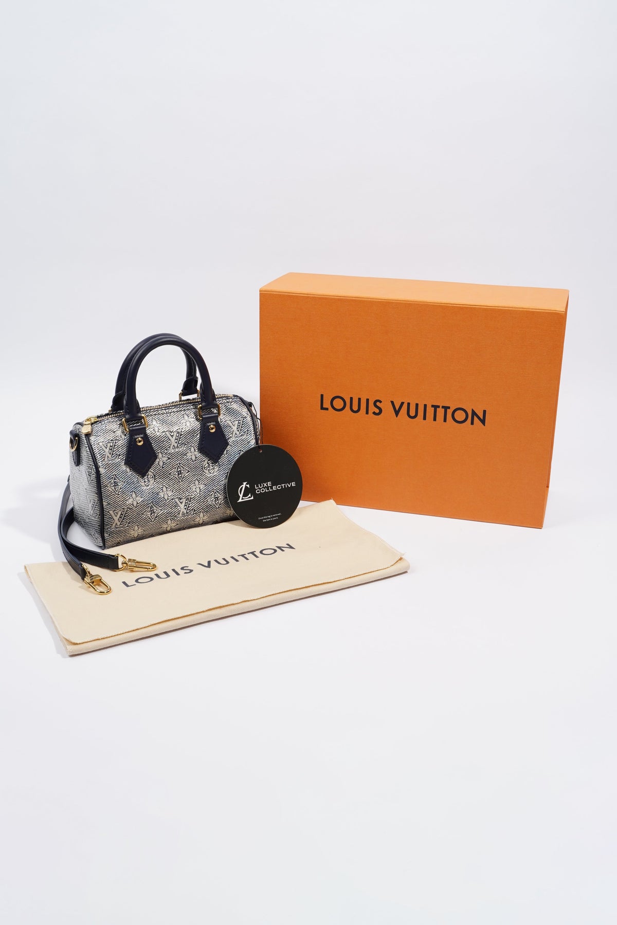 Louis Vuitton Speedy Bandouliere Blue Monoglam Canvas 20
