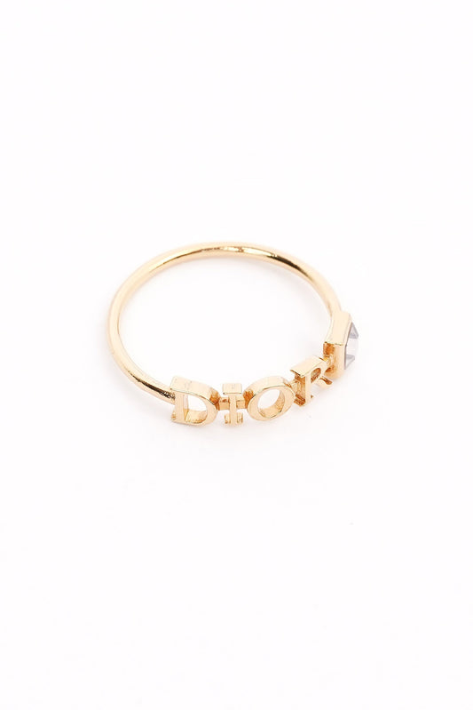 Christian Dior Dior Letters Ring Gold Base Metal P