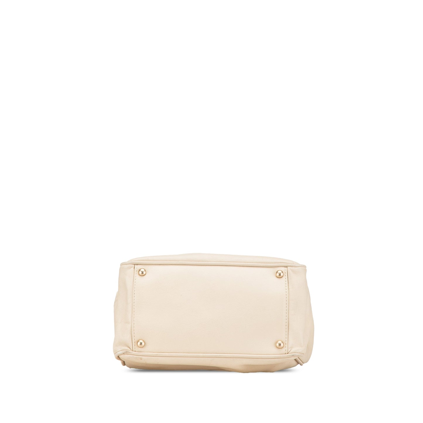 Beige Chanel Lambskin Logo Camellia Tote