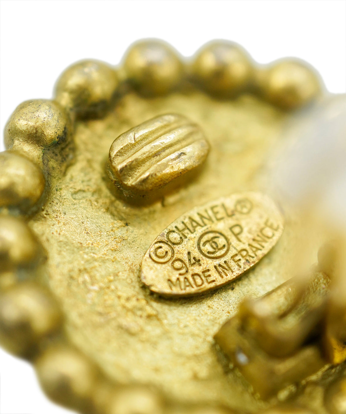 CHANEL VINTAGE EARRINGS COCOMARK ROUND ACCESSORY 94P 90267790 DBXS3608
