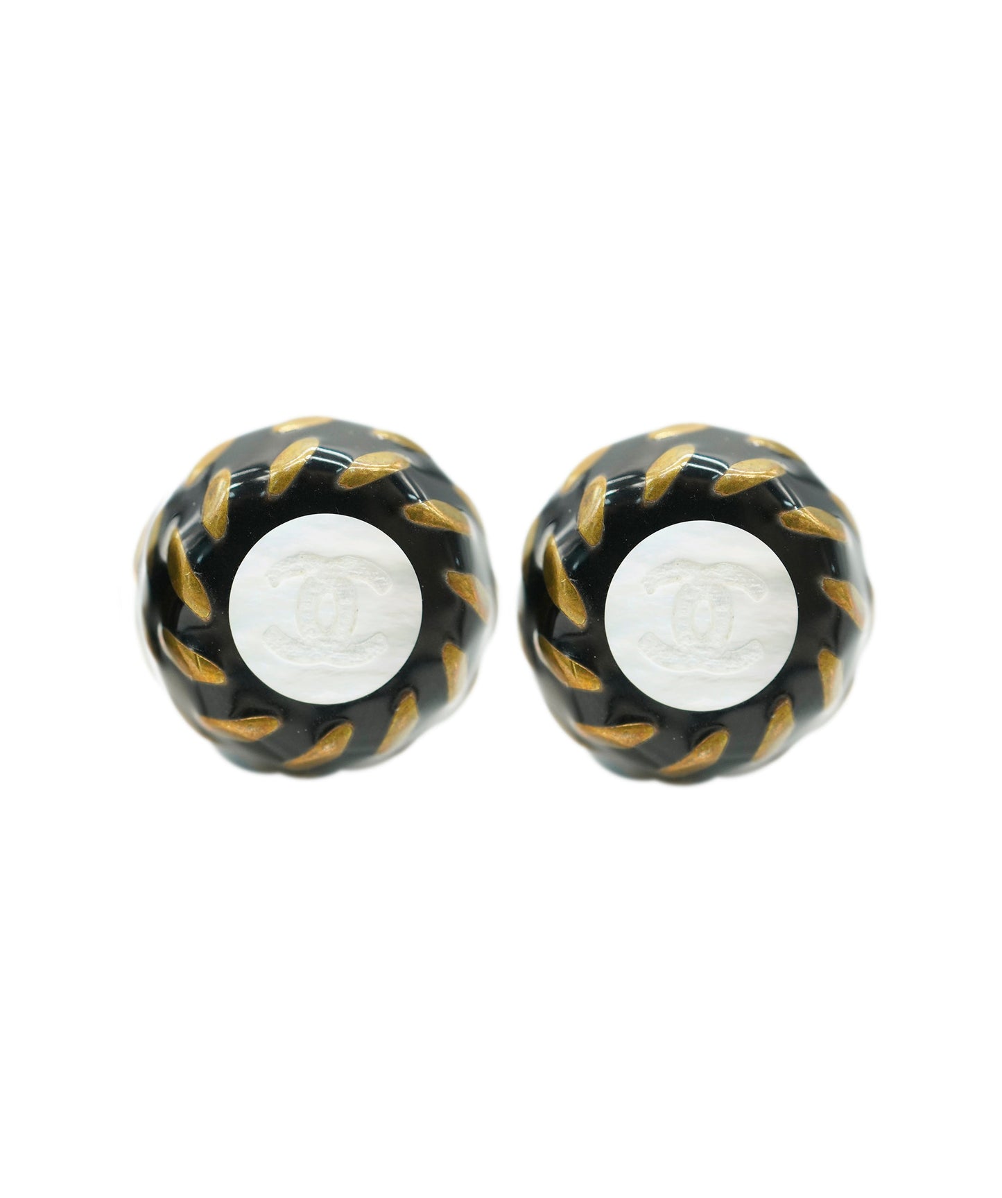 CHANEL EARRINGS COCOMARK SHELL ROUND COCOMARK ACCESSORY 90271942 DBXS3614