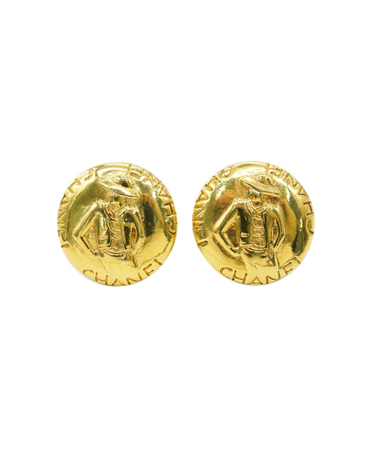 CHANEL EARRINGS MADEMOISELLE GOLD ACCESSORY 90271836	 DBXS3619