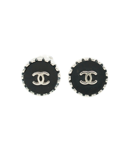 CHANEL EARRINGS CIRCLE BLACK ACCESSORY 90271940	DBXS3618