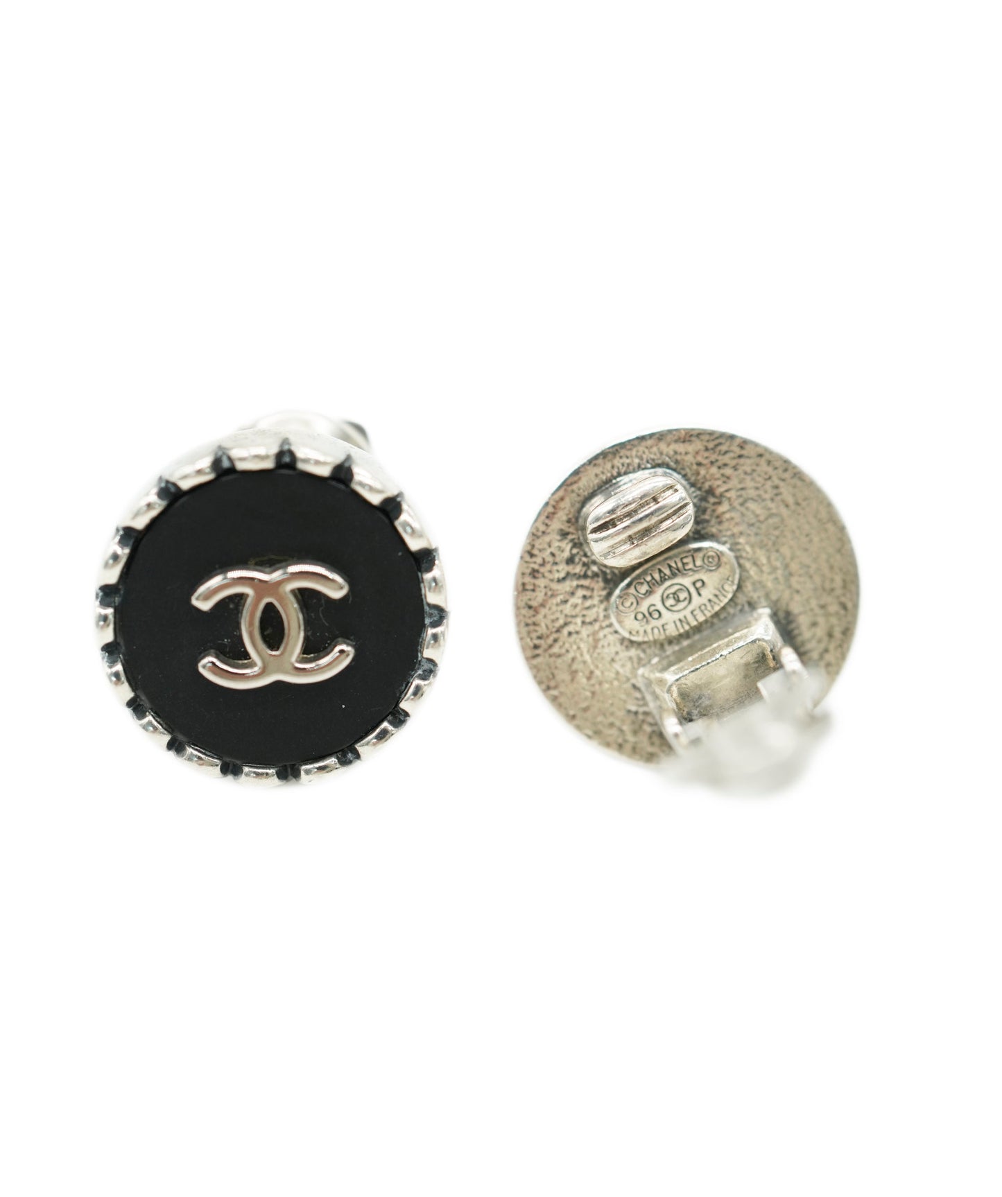 CHANEL EARRINGS CIRCLE BLACK ACCESSORY 90271940	DBXS3618