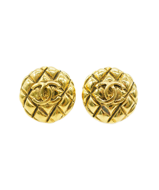 CHANEL EARRINGS ROUND COCOMARK MATELASSE ACCESSORY 90271868	  DBXS3622