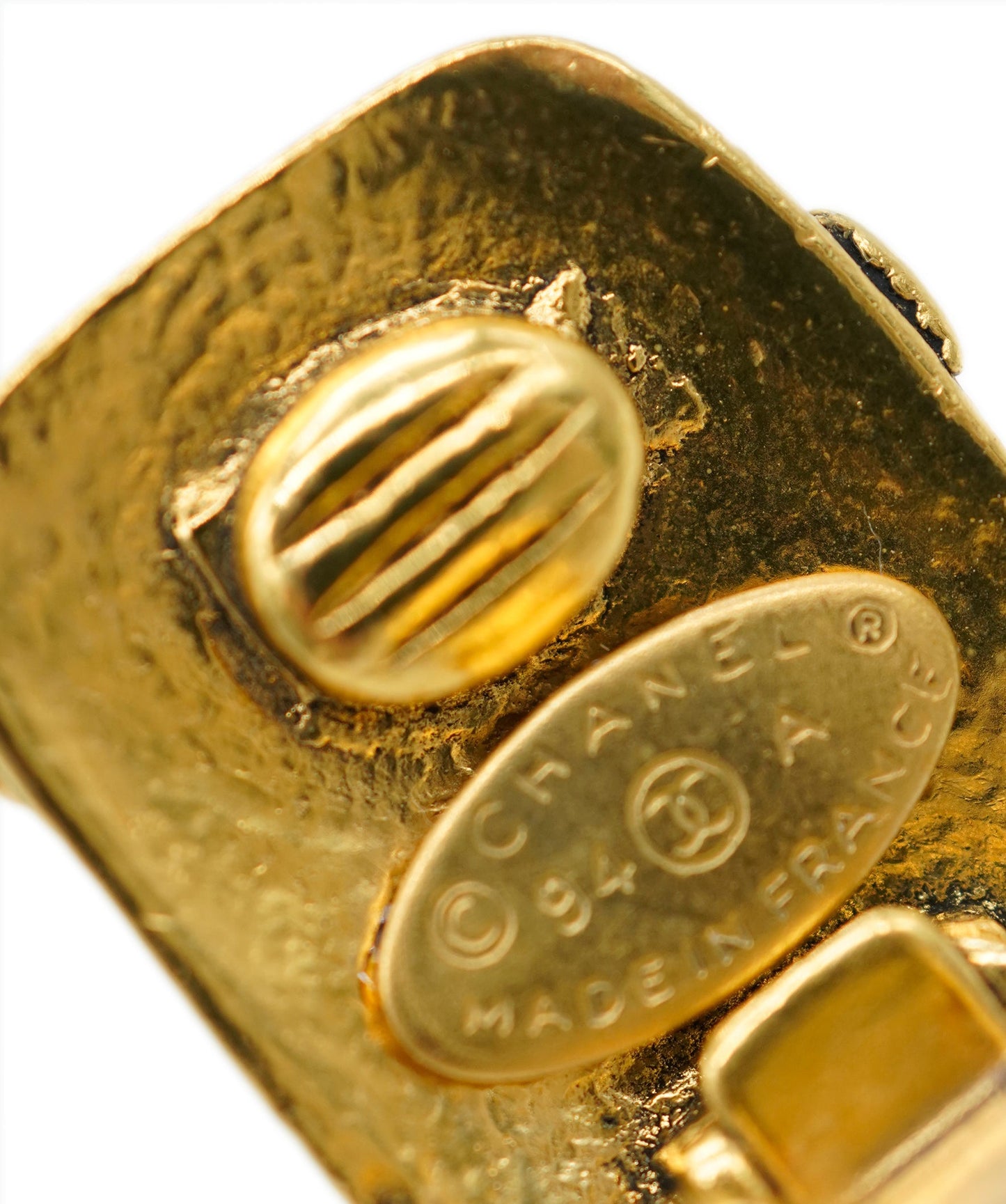 CHANEL EARRINGS SQUARE GOLD ACCESSORY 90271776	DBXS3625