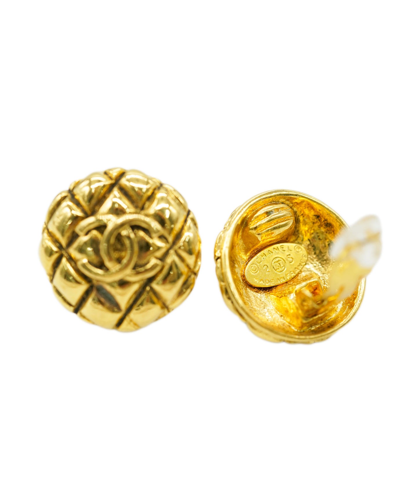 CHANEL EARRINGS ROUND COCOMARK MATELASSE ACCESSORY 90271868	  DBXS3622
