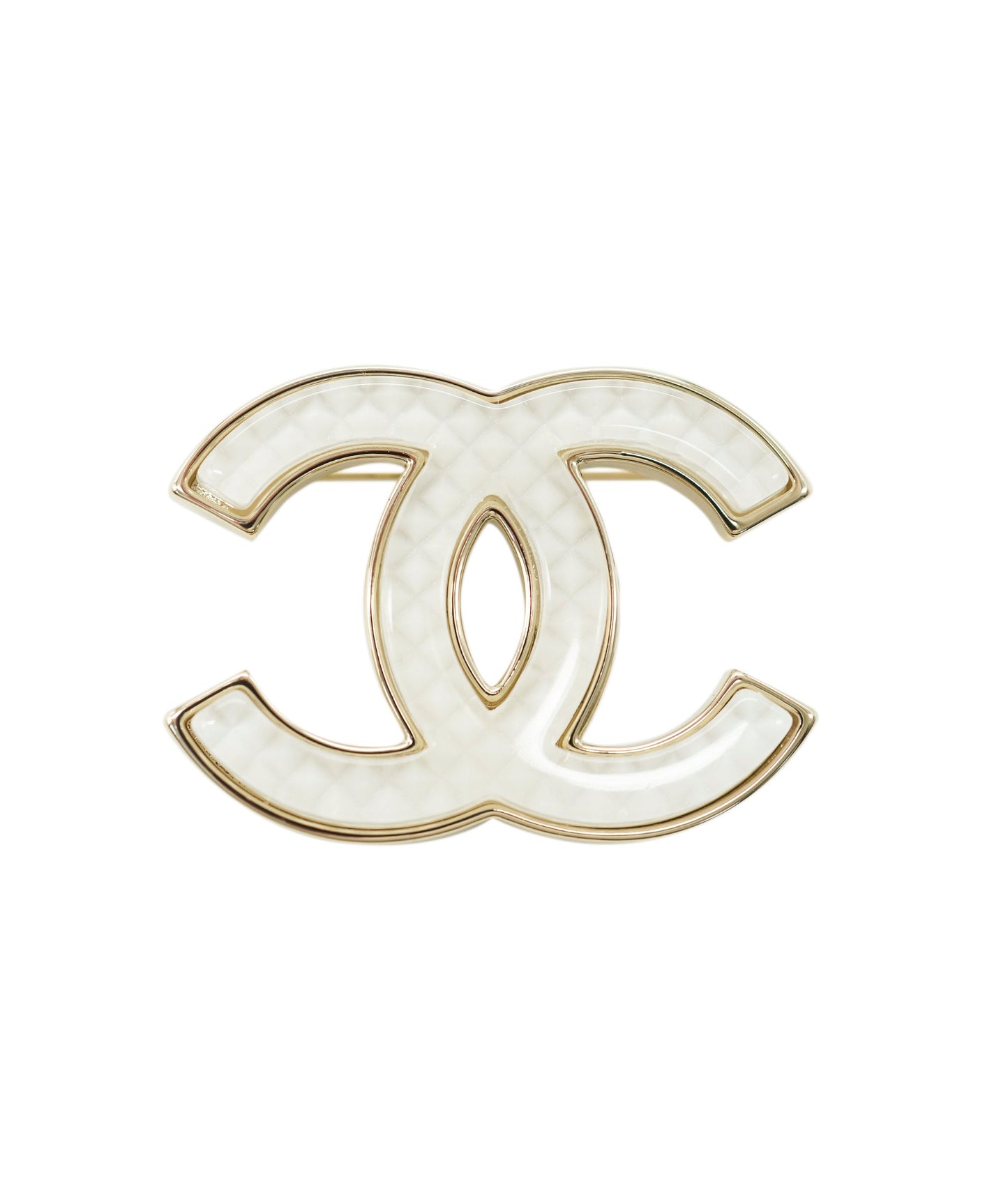 CHANEL Cocomark White Brooch DBXS3570