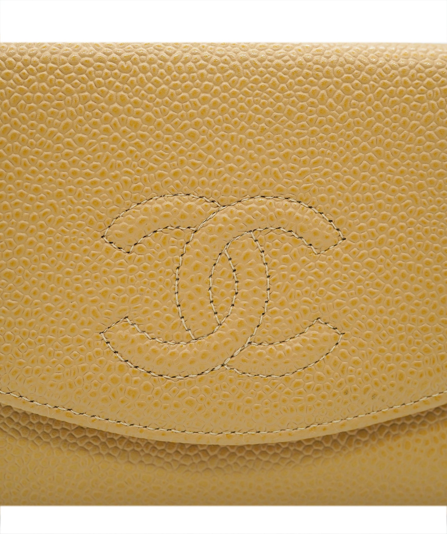 CHANEL VINTAGE BIFOLD COMPACT WALLET BEIGE DBXS3575