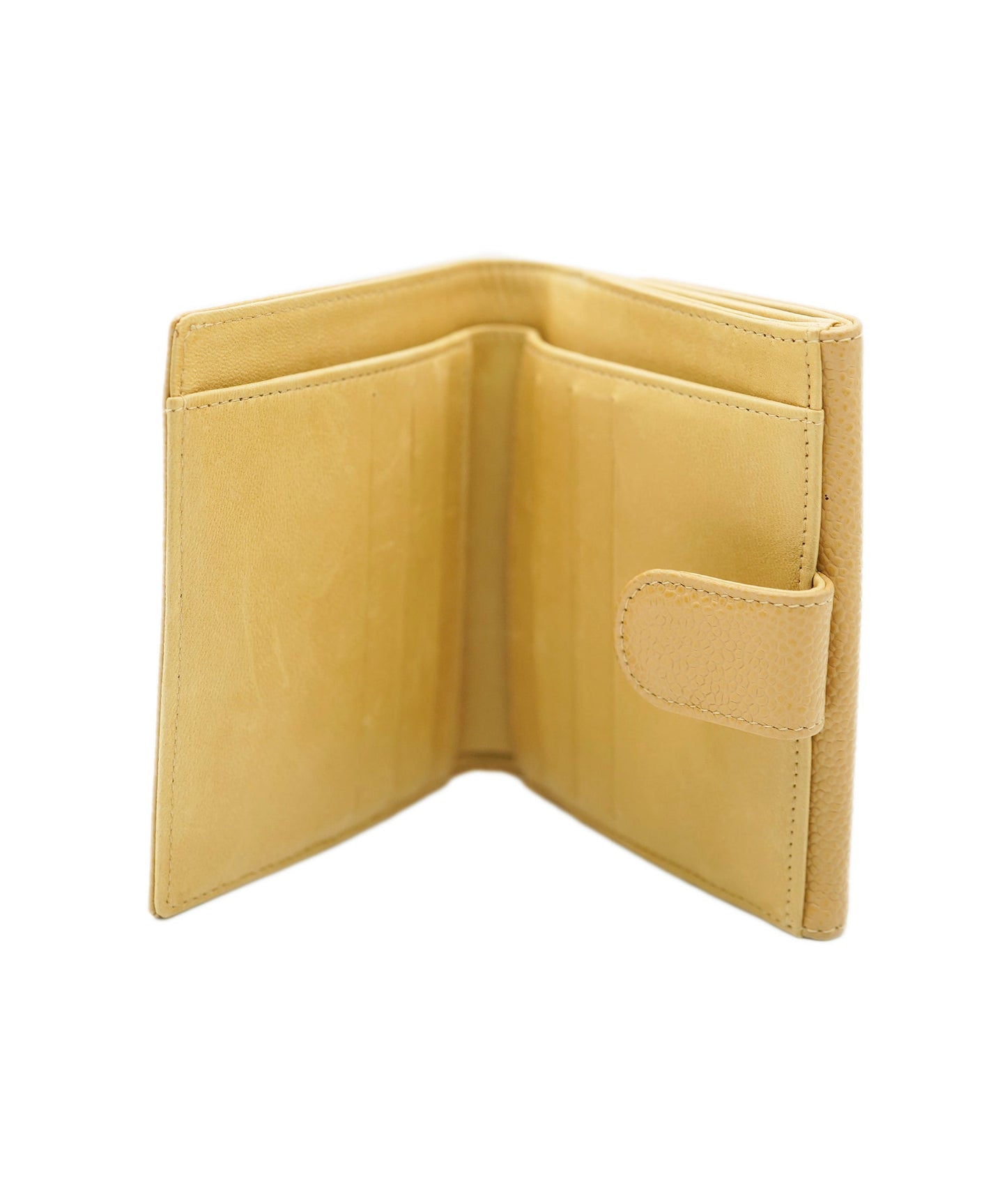 CHANEL VINTAGE BIFOLD COMPACT WALLET BEIGE DBXS3575