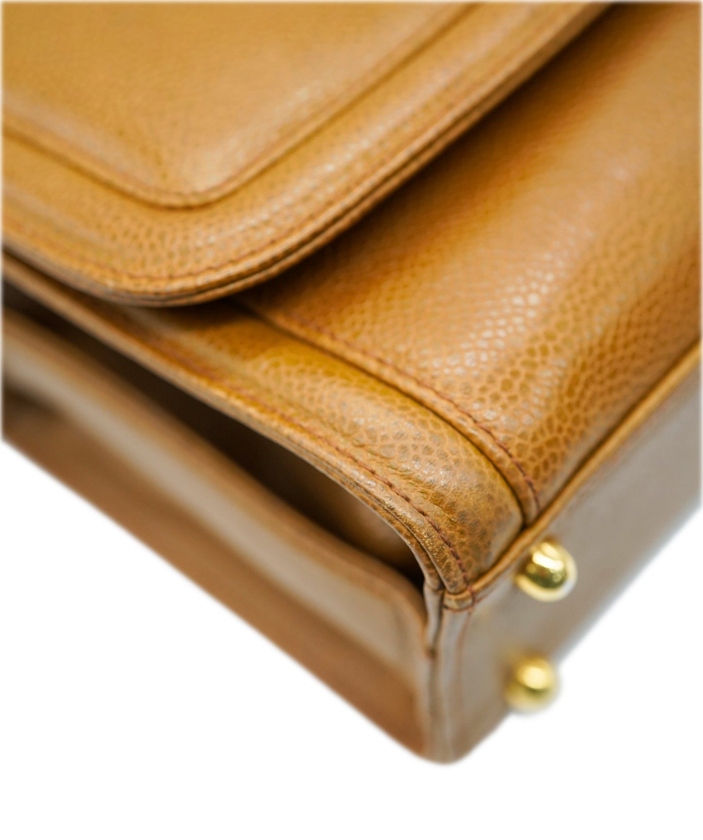 CHANEL VINTAGE BIG COCO SHOULDER BAG CAMEL CAVIAR SKIN 90234745 DBXS3590