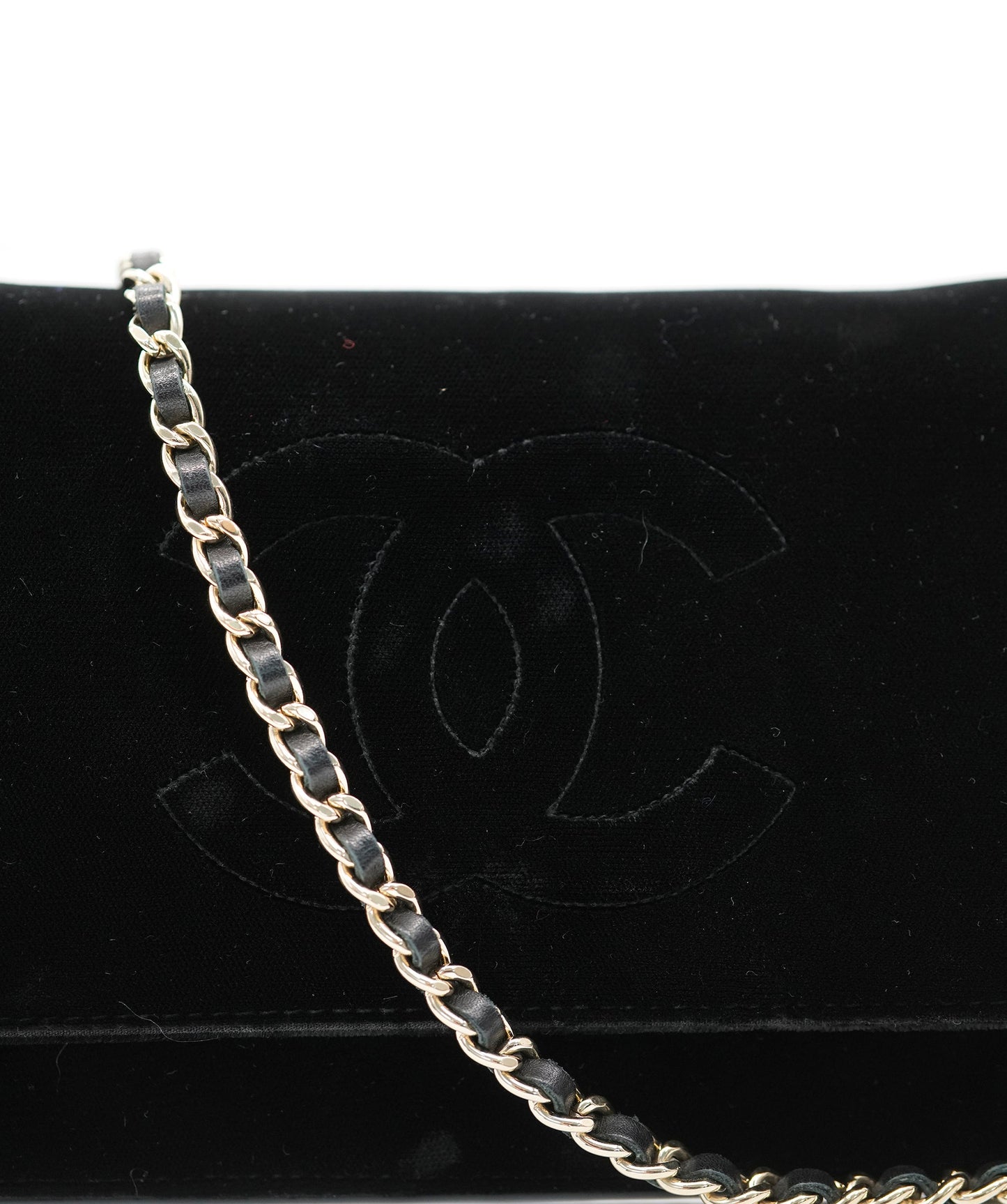 CHANEL CHAIN WALLET SHOULDER BLACK VELOR 90195523 DBXS3589