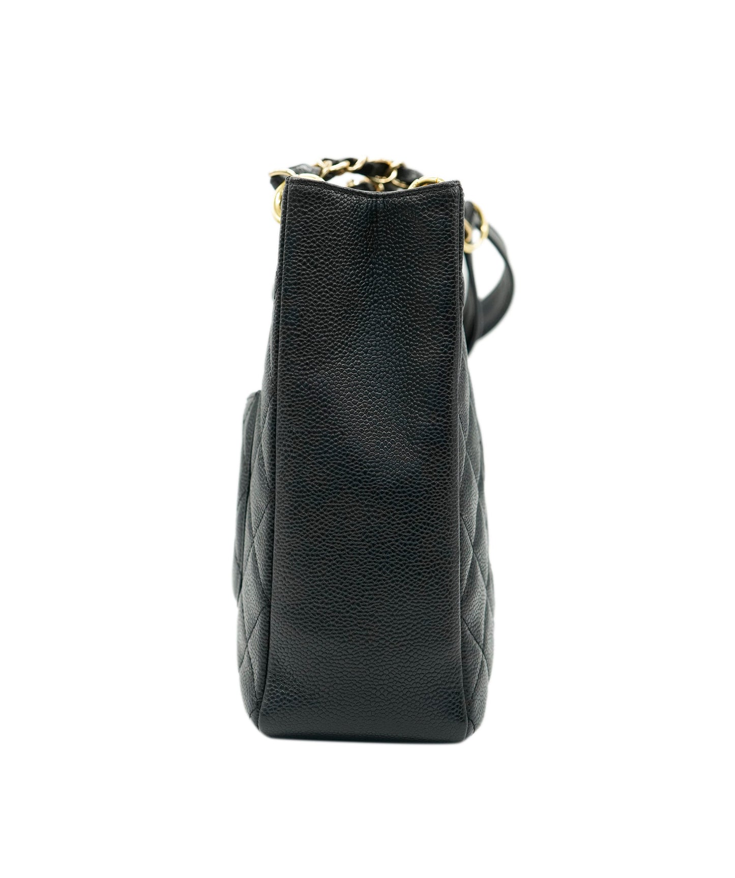 CHANEL VINTAGE PST CHAIN SHOULDER BAG BLACK CAVIAR SKIN 90269945 DBXS3591