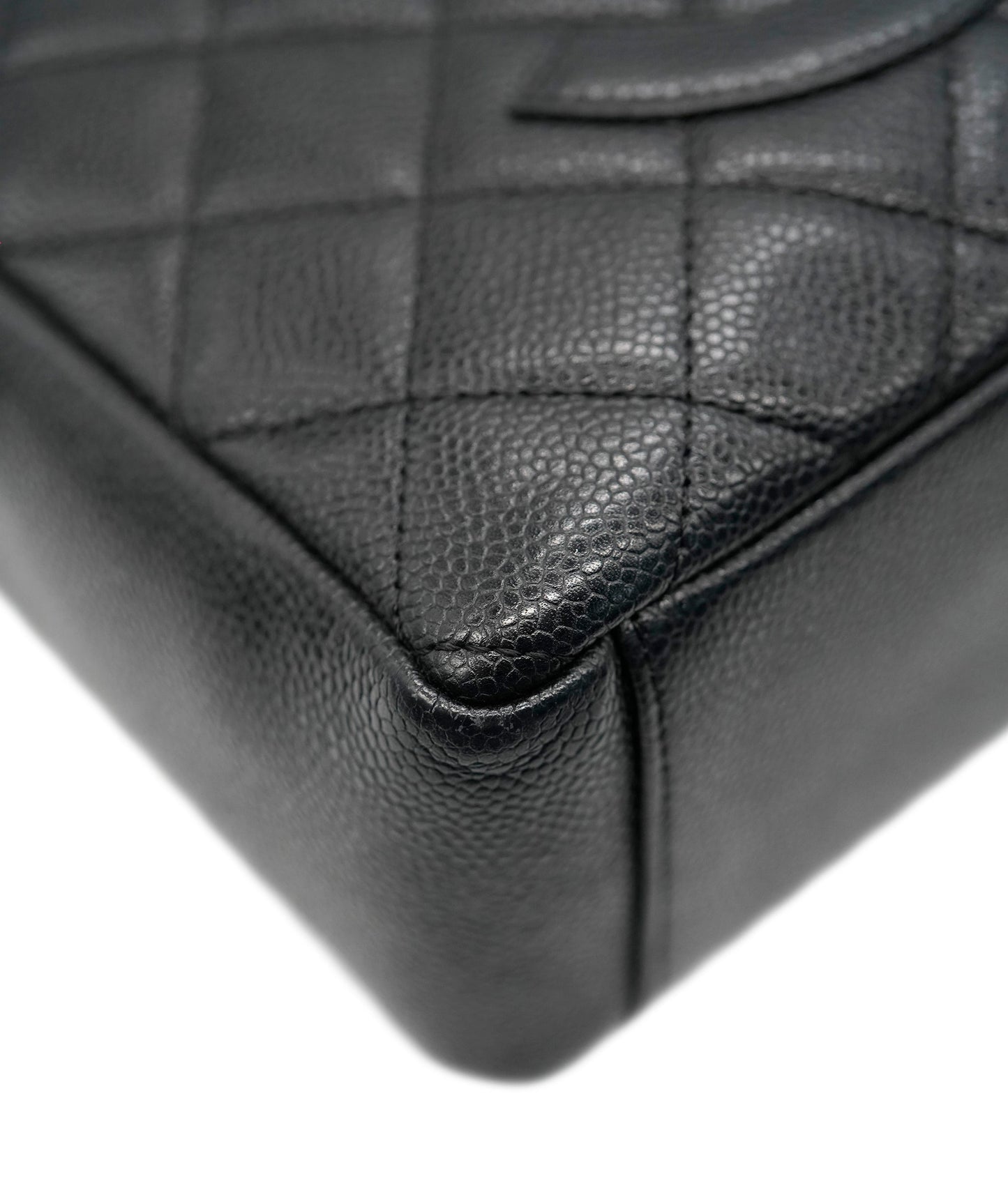 CHANEL VINTAGE PST CHAIN SHOULDER BAG BLACK CAVIAR SKIN 90269945 DBXS3591