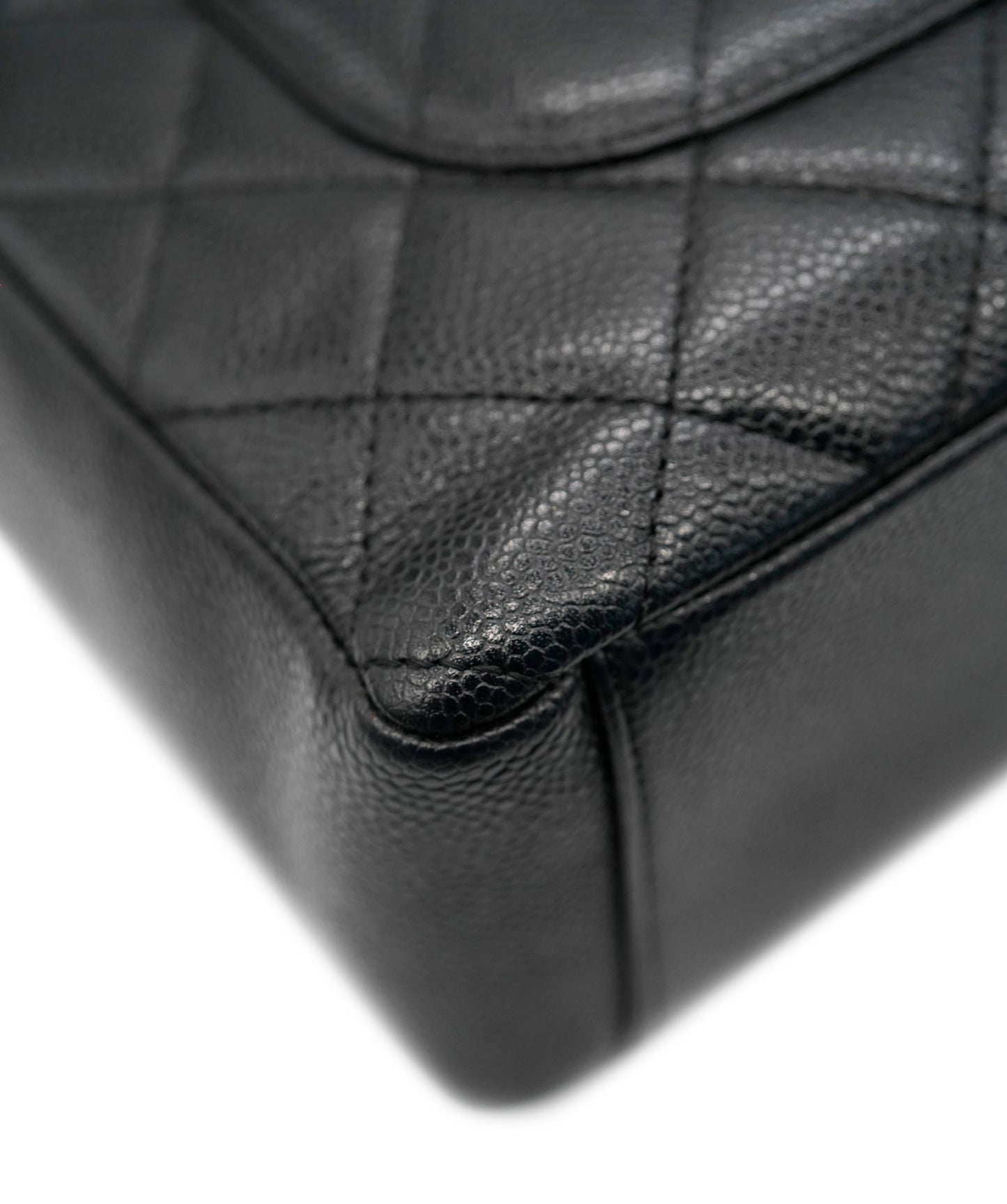 CHANEL VINTAGE PST CHAIN SHOULDER BAG BLACK CAVIAR SKIN 90269945 DBXS3591