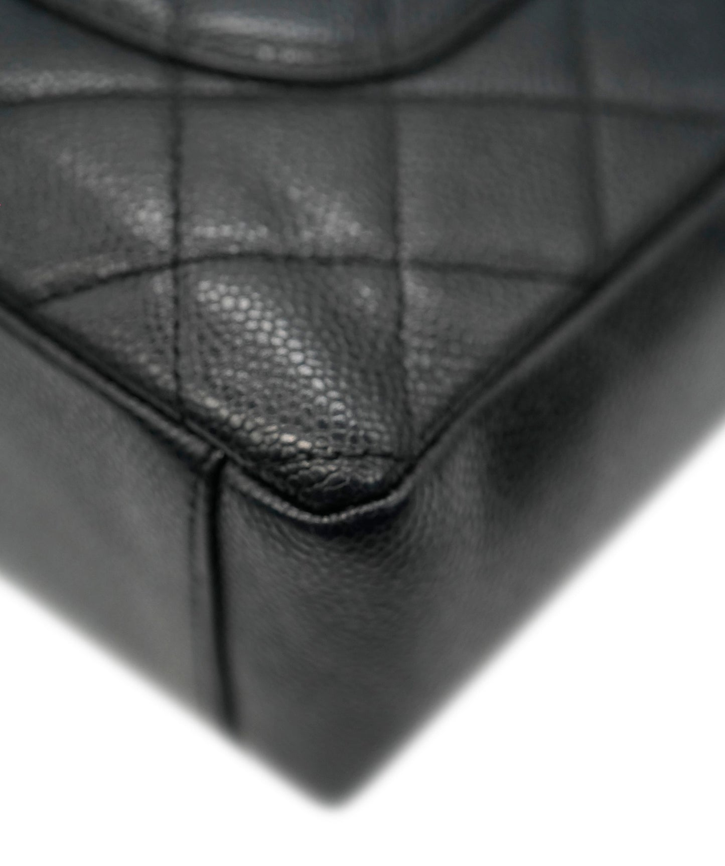 CHANEL VINTAGE PST CHAIN SHOULDER BAG BLACK CAVIAR SKIN 90269945 DBXS3591